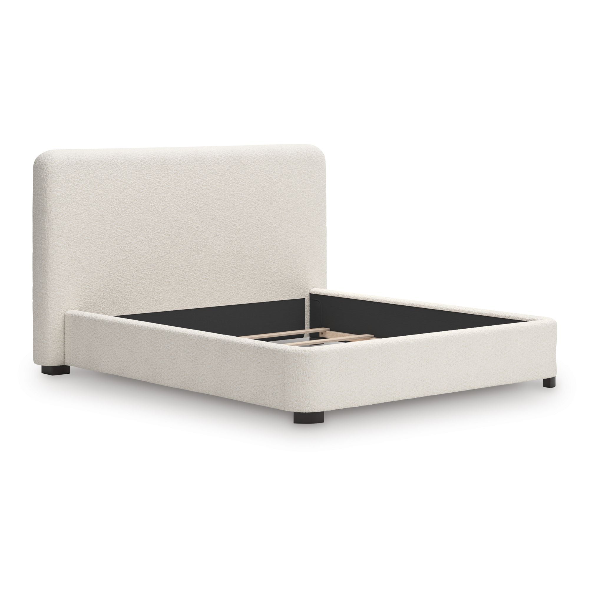 Signature Ashley Brintstreet upholstered wing bed with cushioned headboard and elegant fabric upholstery in a stylish bedroom setting