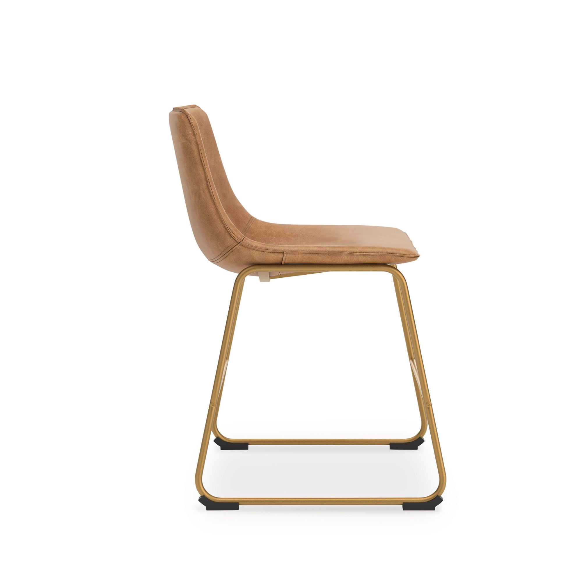 Set of two Ciabori UPH dining chairs in toast and gold with sleek design, crafted by Signature Ashley for stylish dining rooms.