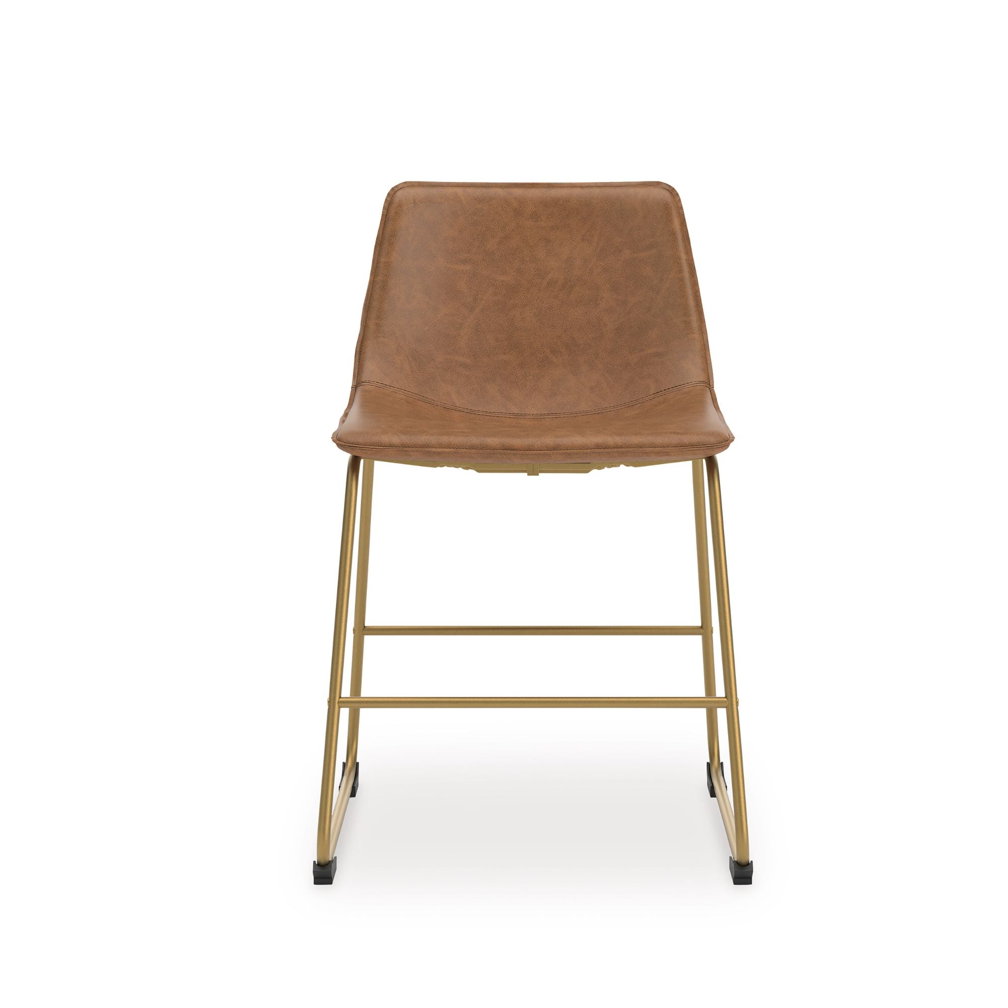 Set of two brown and gold Signature Ashley Ciabori UPH dining chairs with modern design and cushioned seats.