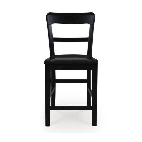 Set of two black Greddinton barstools by Signature Ashley, showcasing modern design with wooden legs and cushioned seats.