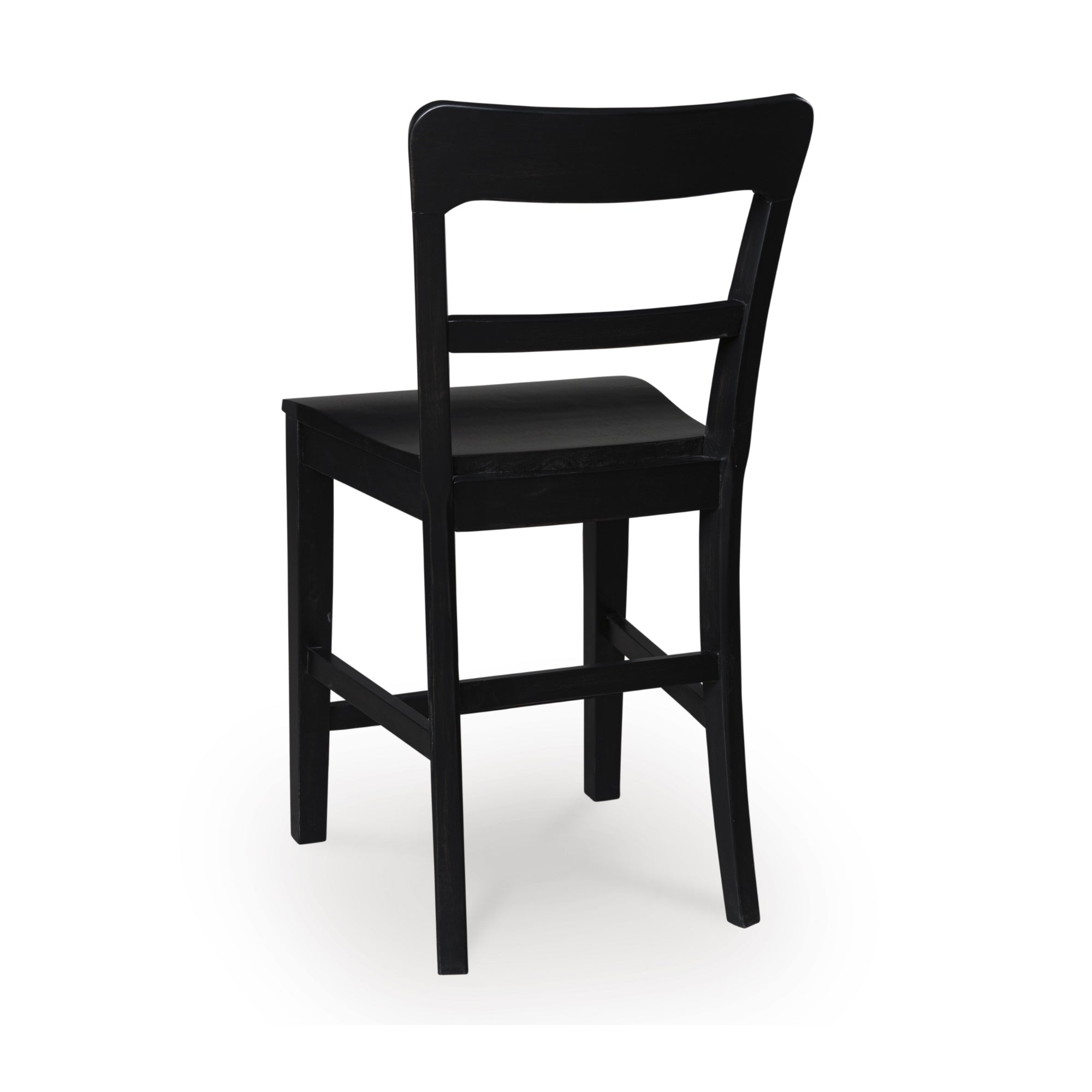 Set of two black Greddinton barstools by Signature Ashley, featuring sleek modern design and sturdy wooden legs.