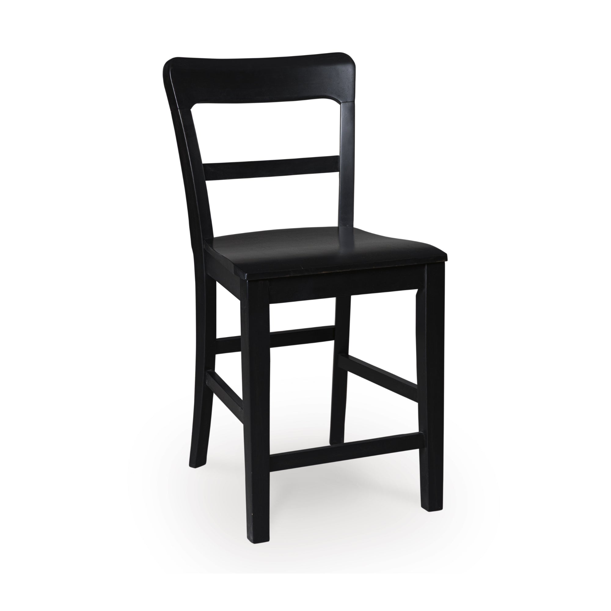 Set of two black Greddinton barstools by Signature Ashley with wooden legs and cushioned seats, modern and stylish for home bar area.