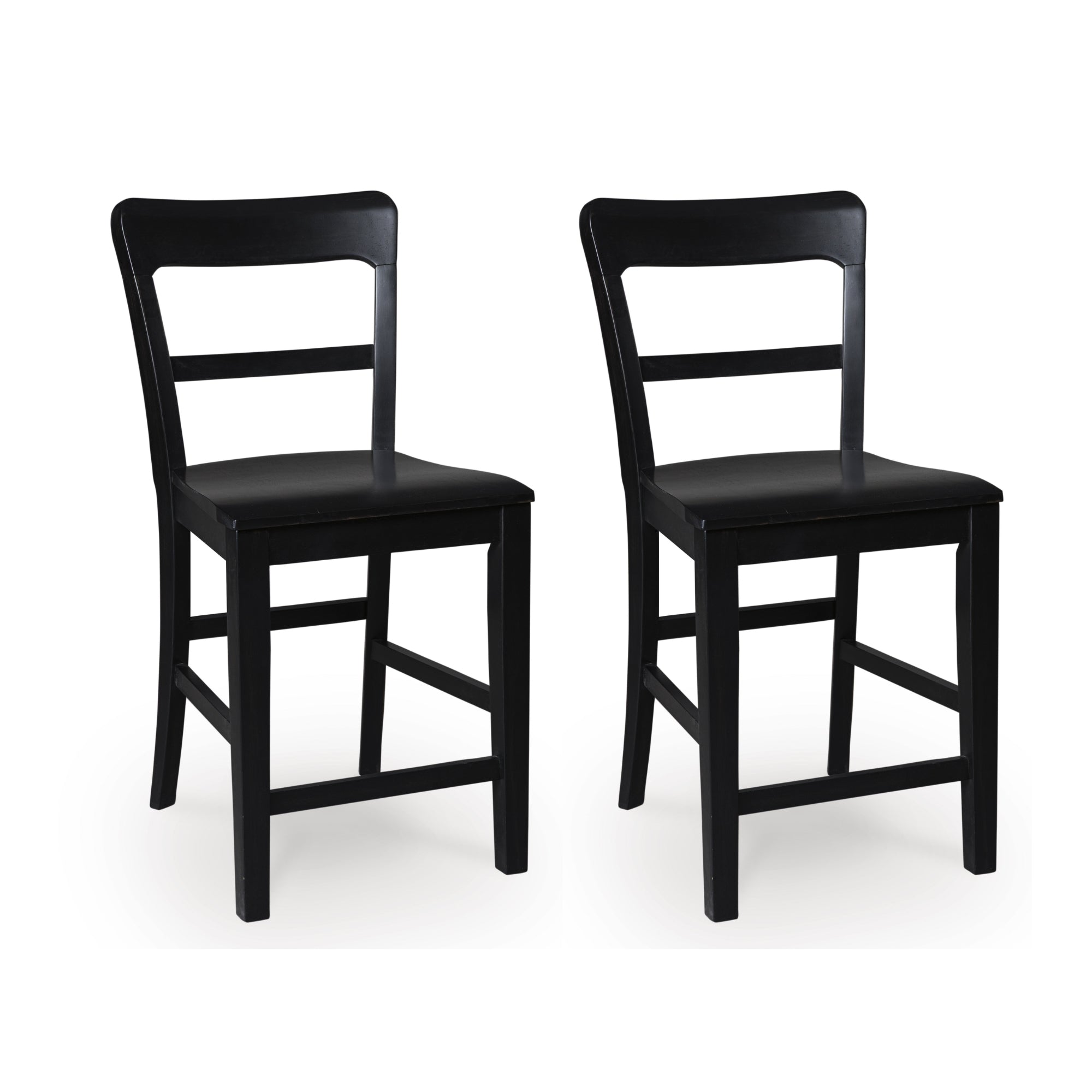 Pair of black Greddinton barstools by Signature Ashley, featuring modern design with cushioned seats and sturdy wooden legs.