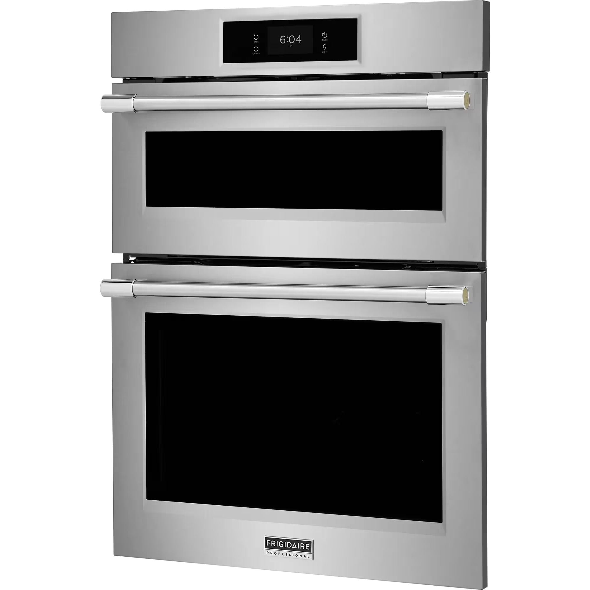 Frigidaire Professional 30-inch stainless steel wall oven and microwave combination with convection cooking, sleek modern design.