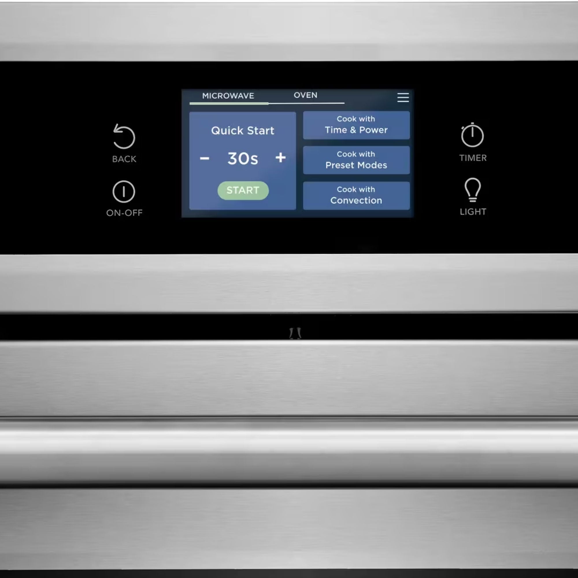 Frigidaire Professional PCWM3080AF 30-inch electric wall oven and microwave combo in stainless steel, with convection cooking features.
