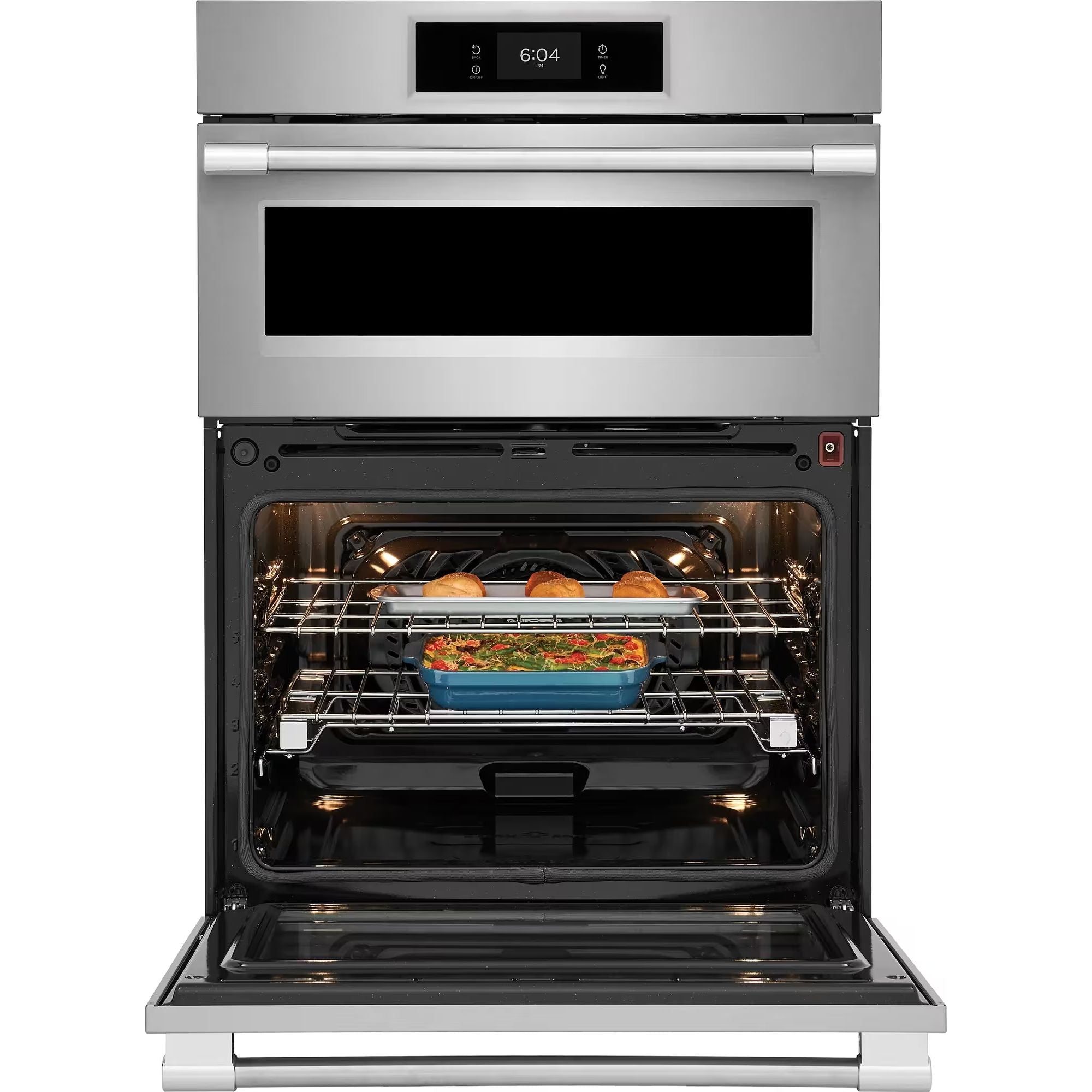 Frigidaire Professional 30-inch stainless steel wall oven and microwave combo with digital controls and convection cooking
