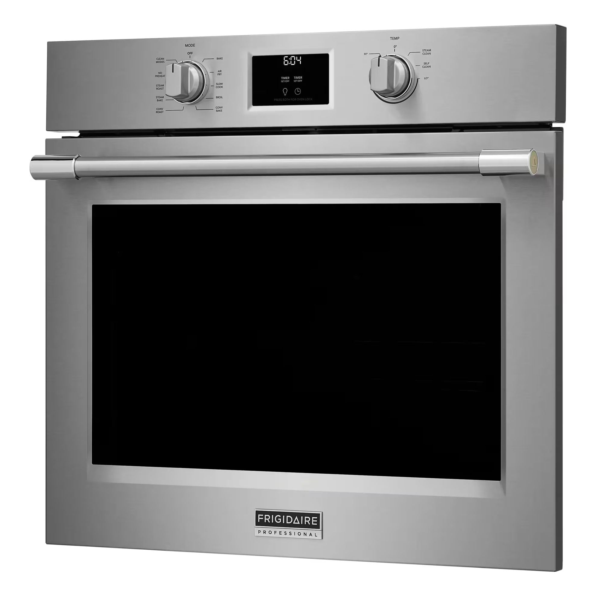 Frigidaire Professional 30-inch stainless steel single wall oven with total convection cooking, modern kitchen appliance.