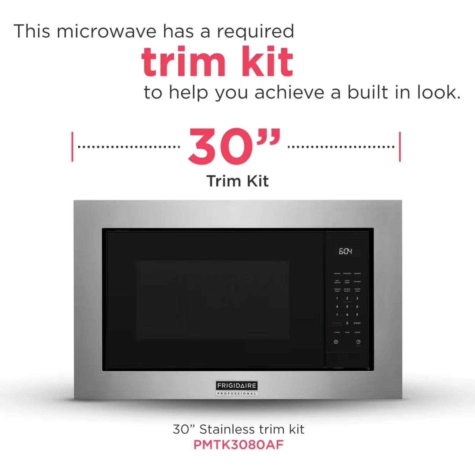 Frigidaire Professional 2.2 cu. ft. built-in stainless steel microwave with digital control panel and turntable