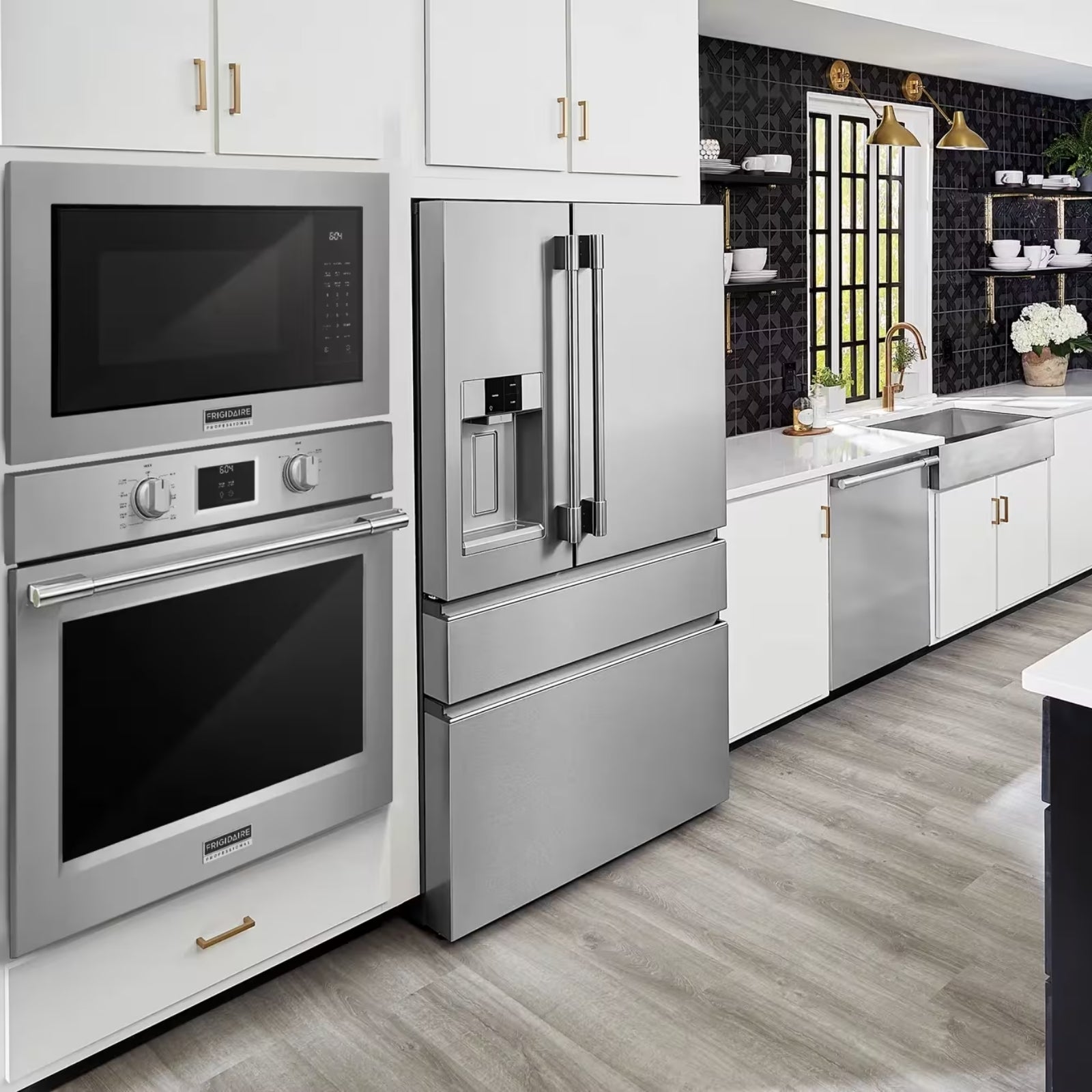 Frigidaire Professional 2.2 cu ft built-in microwave with stainless steel exterior and digital control panel.