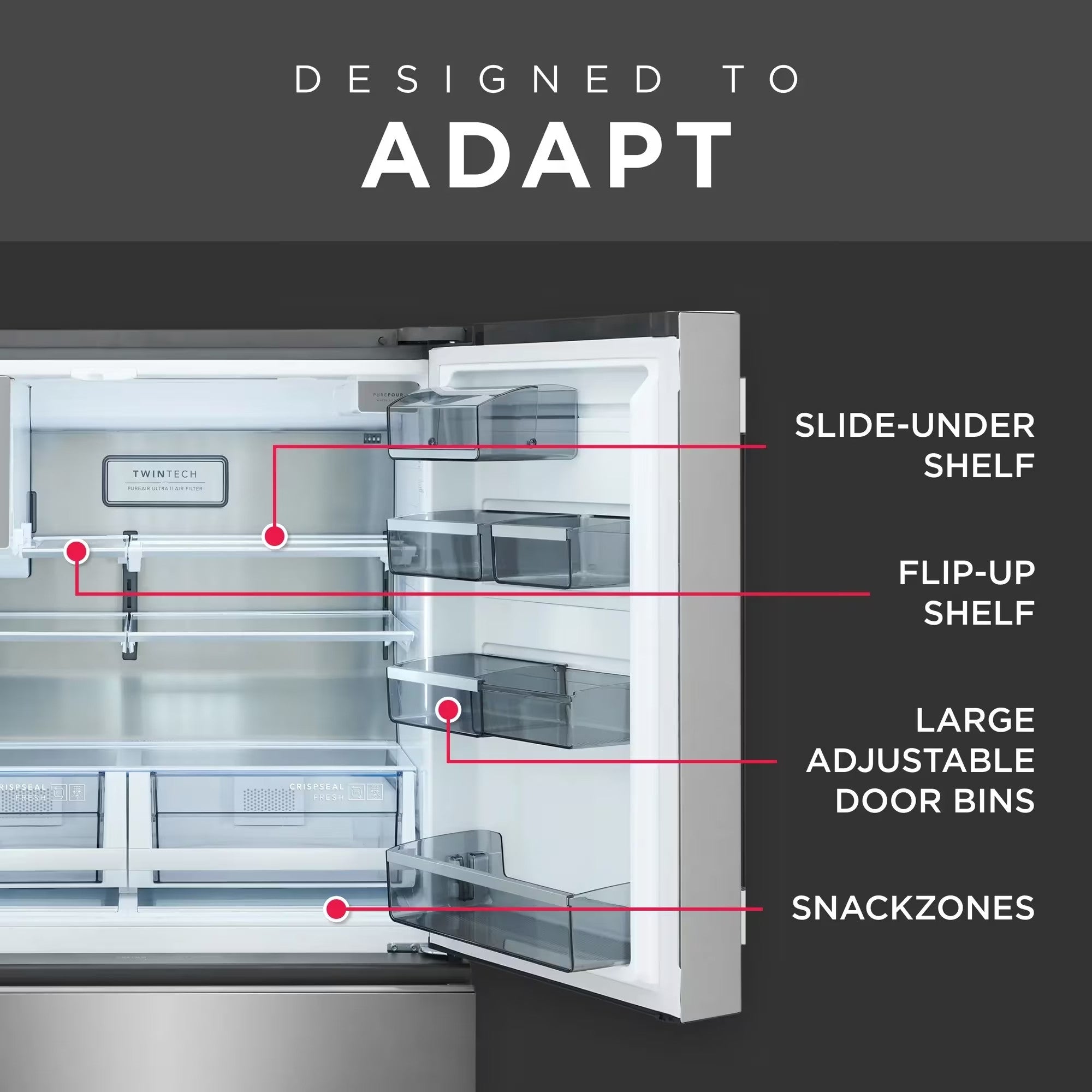 Frigidaire Professional PRMC2290BF 36" 22 Cu. Ft. 4-Door French Door Refrigerator