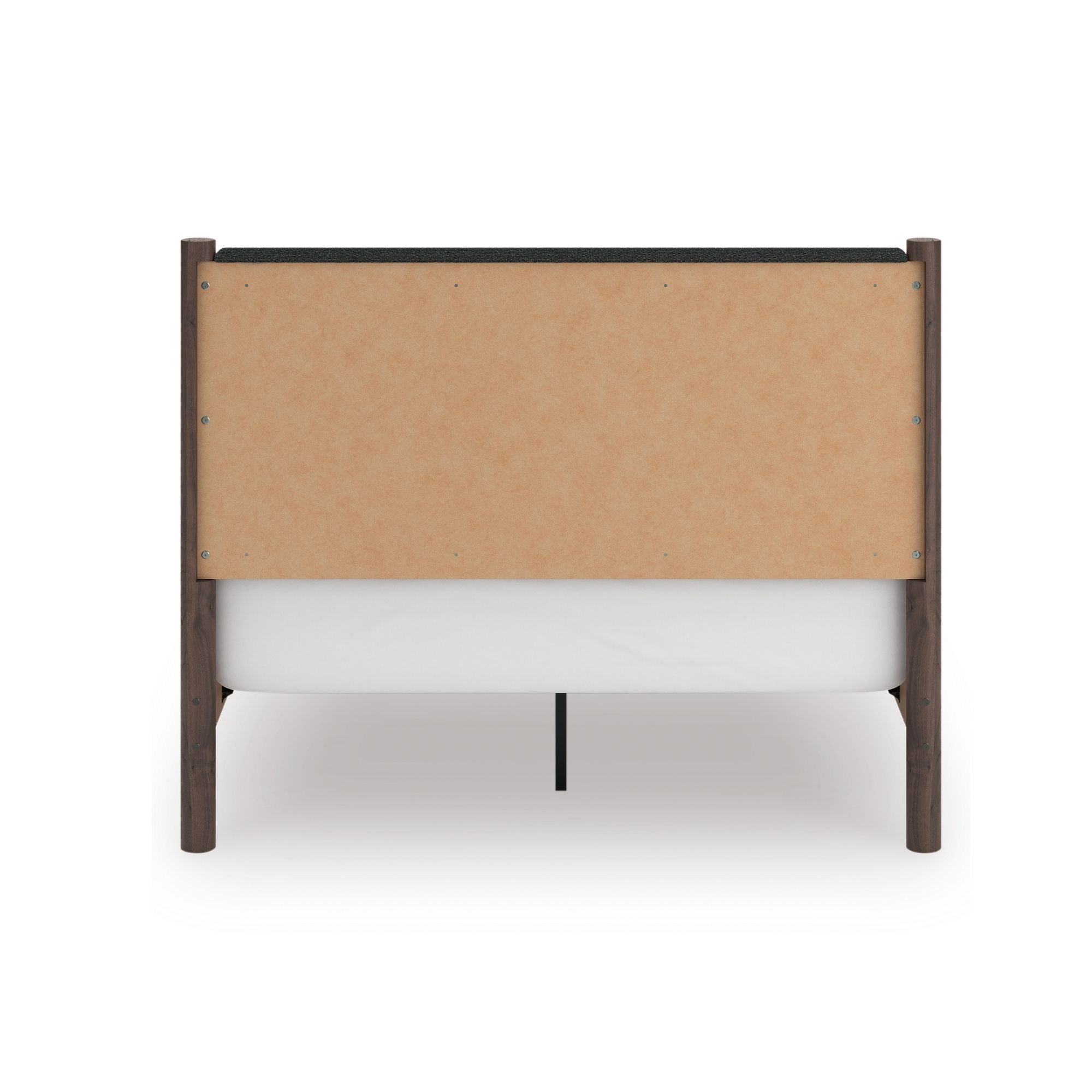 Signature Ashley Pamytta Panel Platform Bed in a modern bedroom setting with a wooden headboard and clean design.