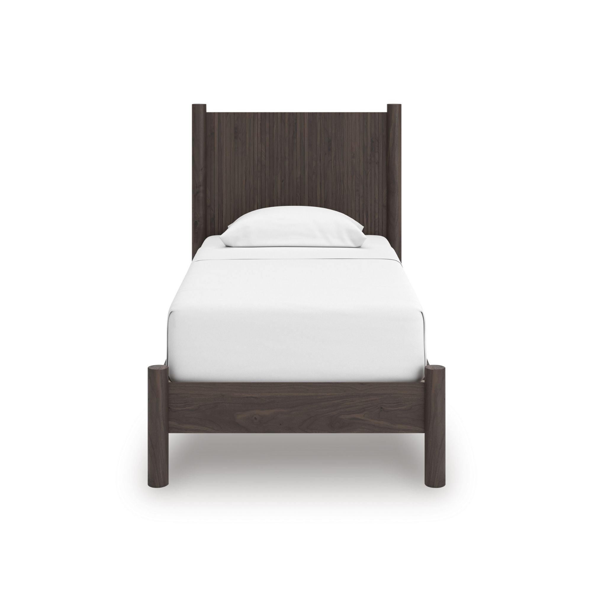 Signature Ashley Pamytta Panel Platform Bed with sleek headboard and modern design, shown in a contemporary bedroom setting.