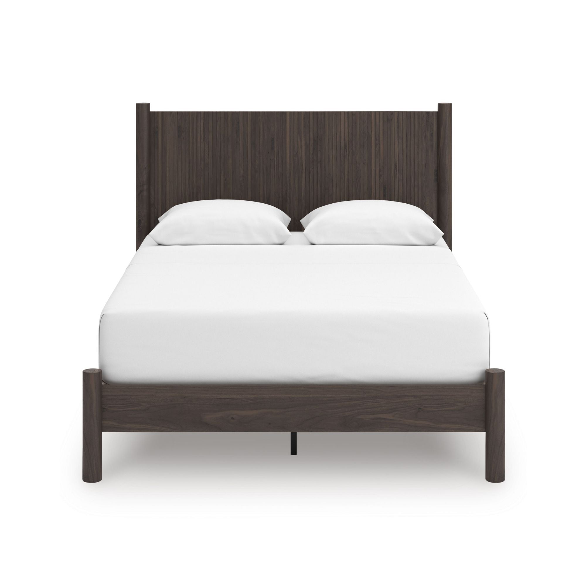 Ashley Pamytta Panel Platform Bedroom Set with bed frame, headboard, and matching furniture, in a modern bedroom setting