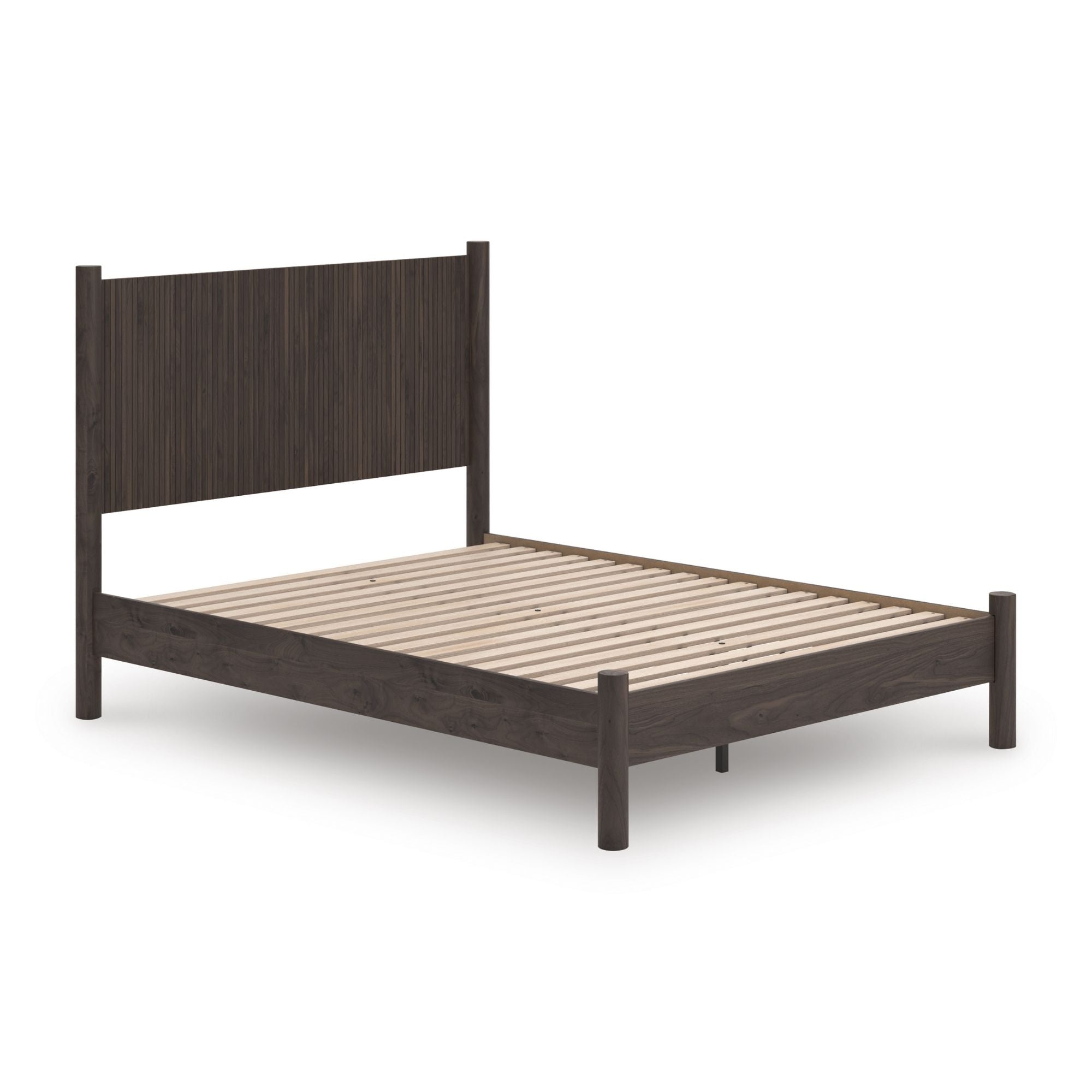 Signature Ashley Pamytta Panel Platform Bed in a modern bedroom setting, showcasing a sleek bed frame with a stylish headboard.