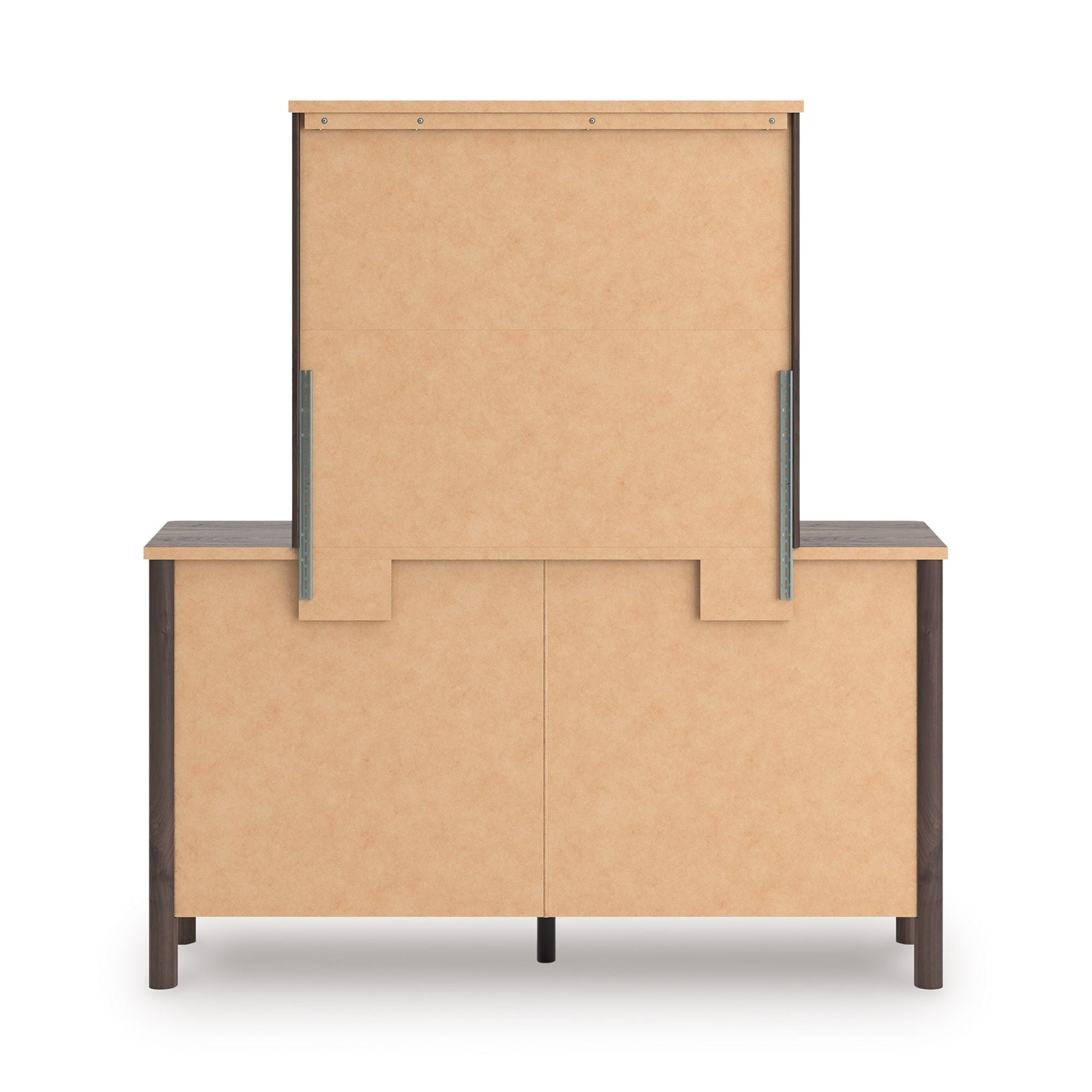Ashley Pamytta upholstered panel bedroom set with a bed frame, headboard, and matching nightstands, in a modern bedroom setting.