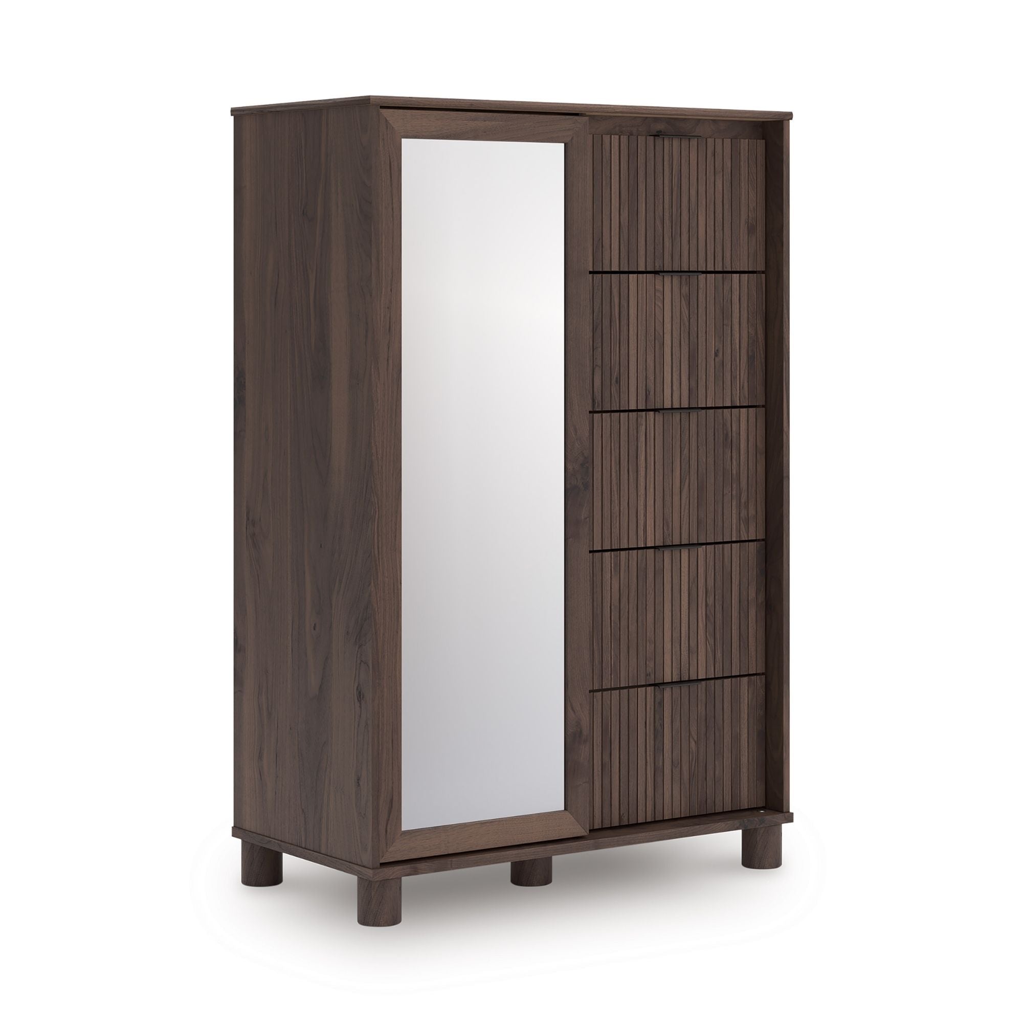 Brown Pamytta dressing chest by Signature Ashley with sleek design and multiple drawers for stylish bedroom storage.