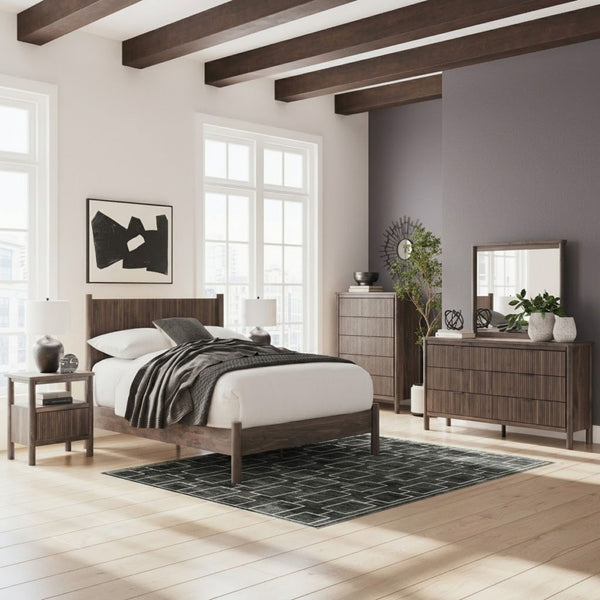 Signature Ashley Pamytta Panel Platform Bedroom Set with bed frame, headboard, and matching bedroom furniture in modern style.