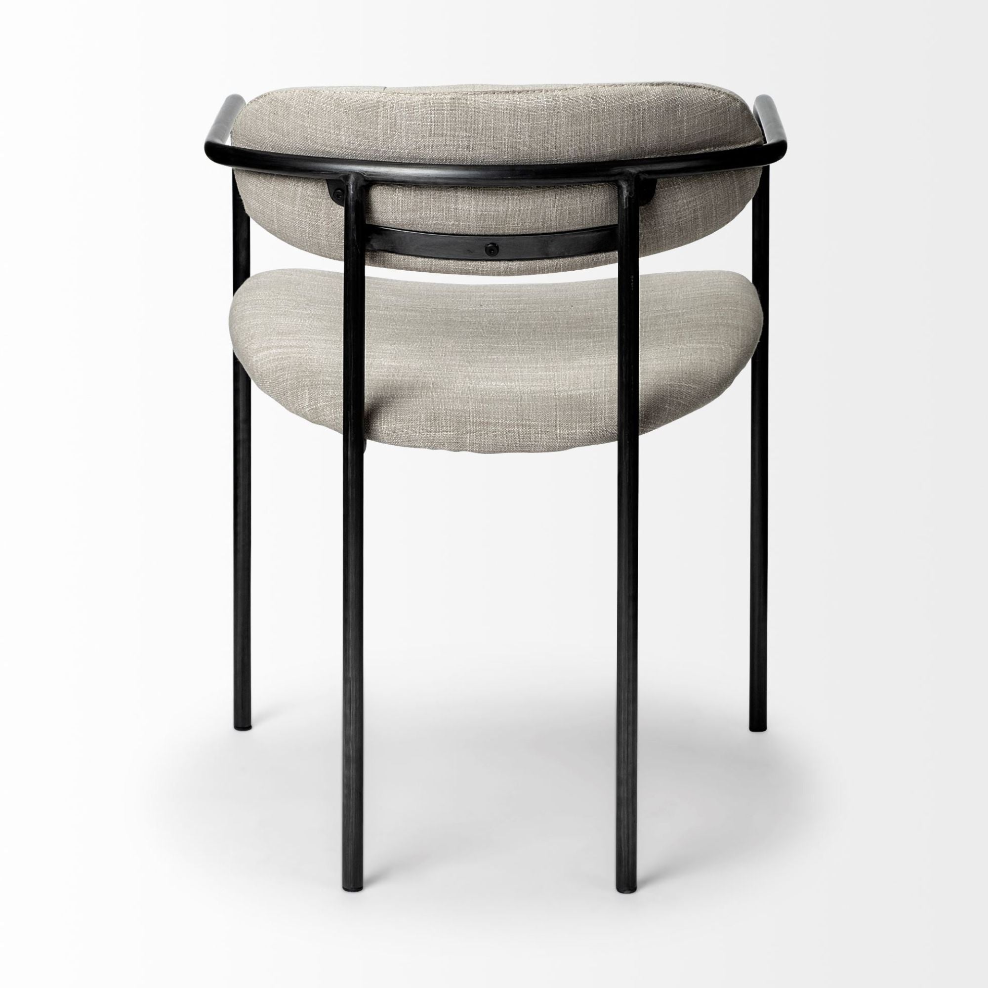 Beige Parker dining chair by Mercana Furniture with a modern design, showcasing a cushioned seat and sleek wooden legs.