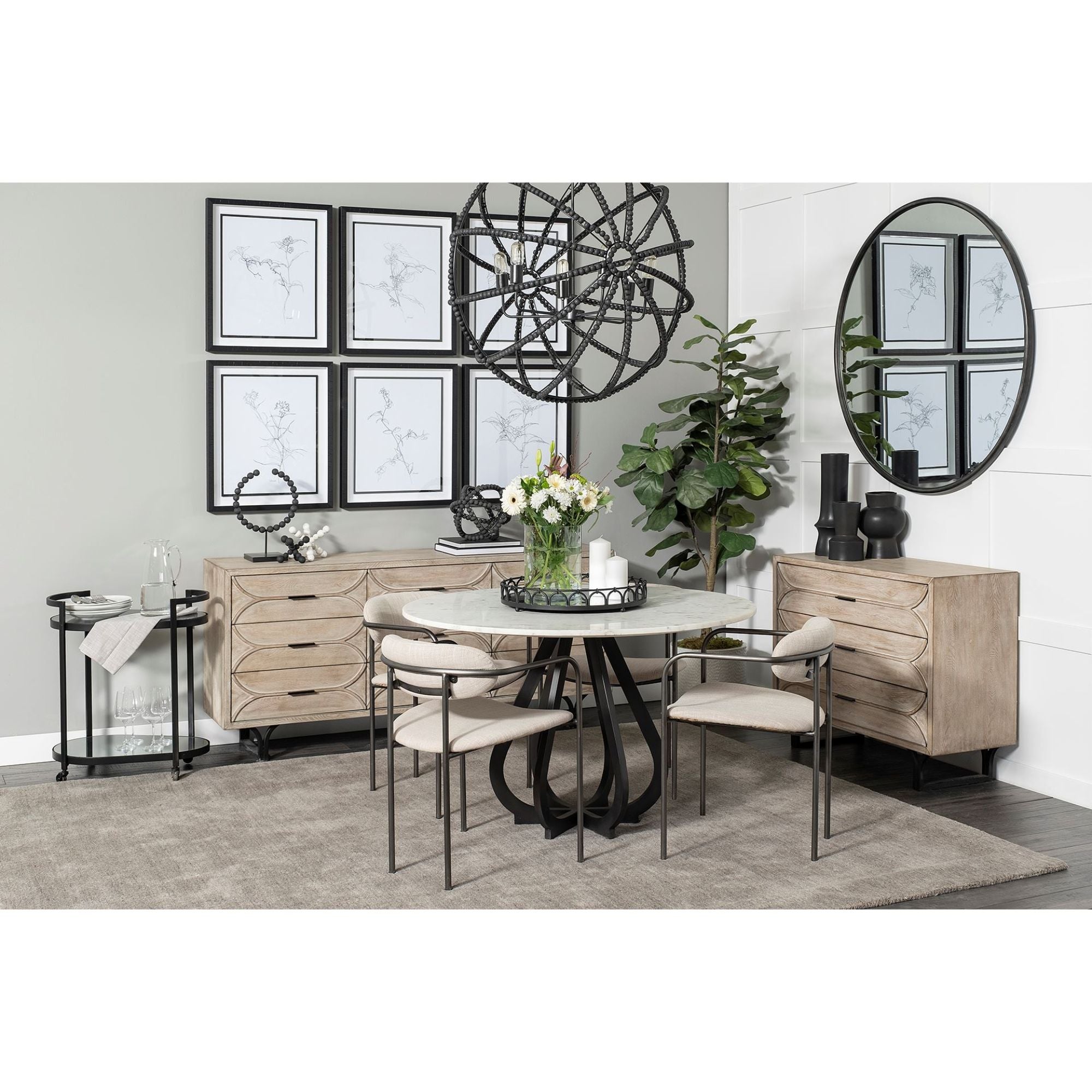 Beige Parker Dining Chair by Mercana Furniture with upholstered seat and wooden legs, perfect for modern dining rooms.