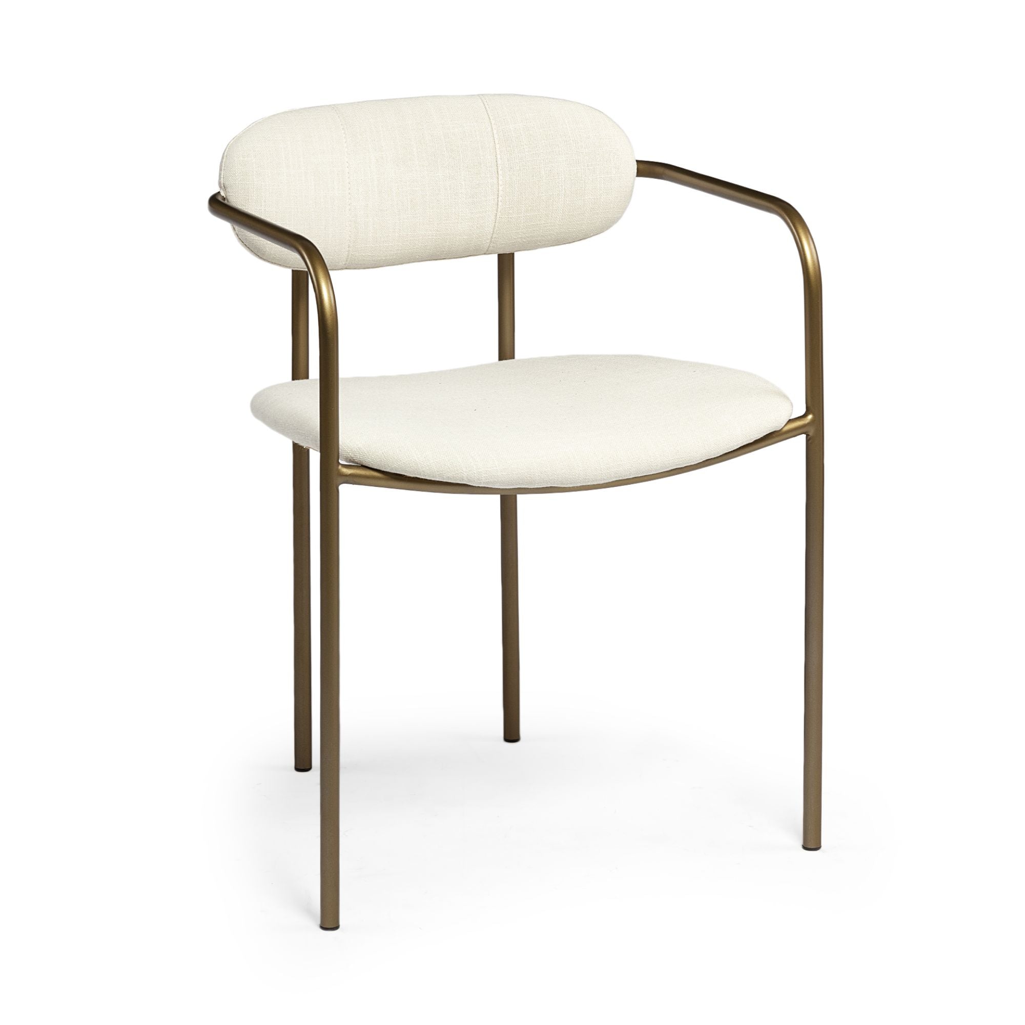 Cream Parker dining chair by Mercana Furniture with upholstered seat and backrest, modern design for dining room decor.