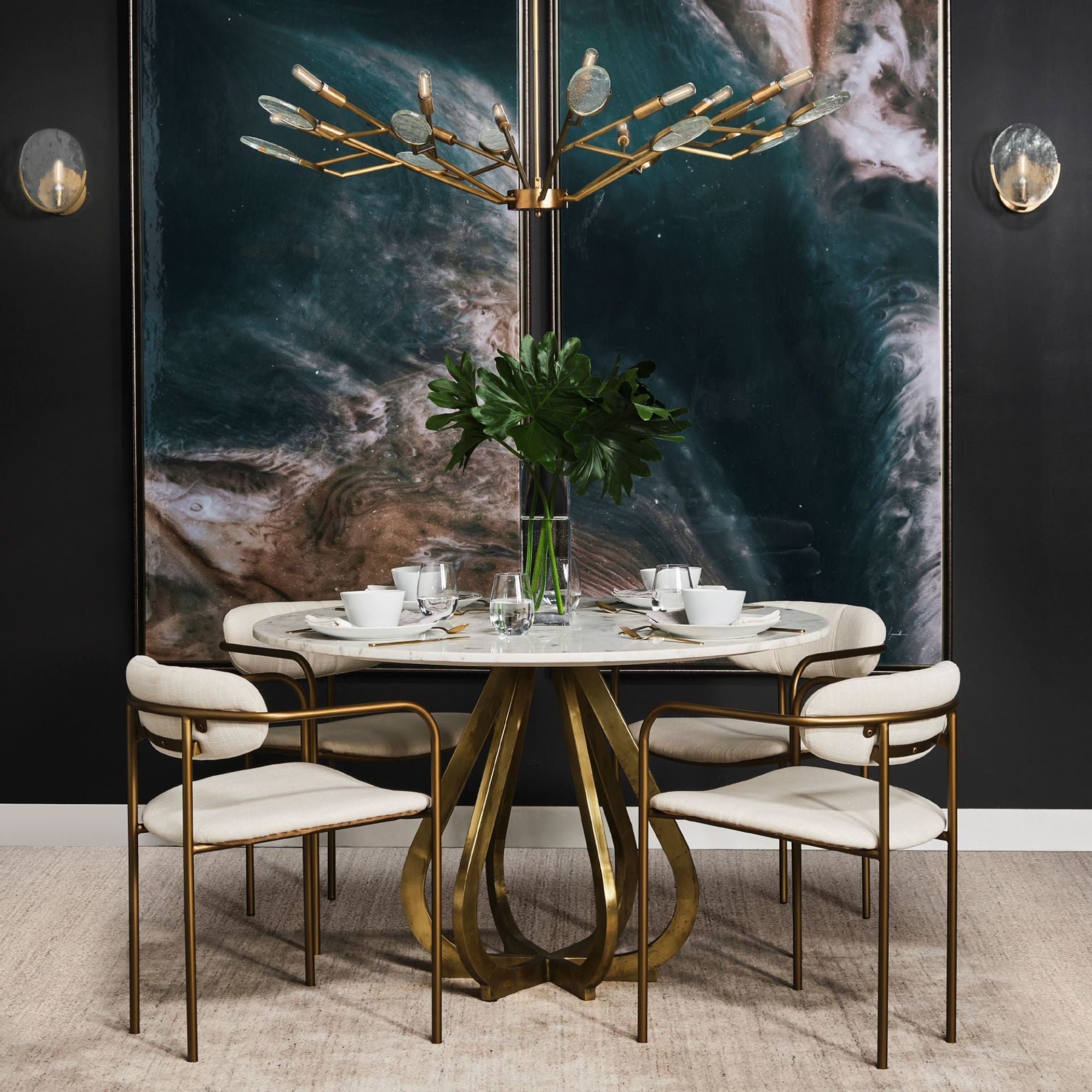 Mercana Furniture Parker dining chair in cream with wooden legs, showcasing a stylish and comfortable seating option for dining rooms.