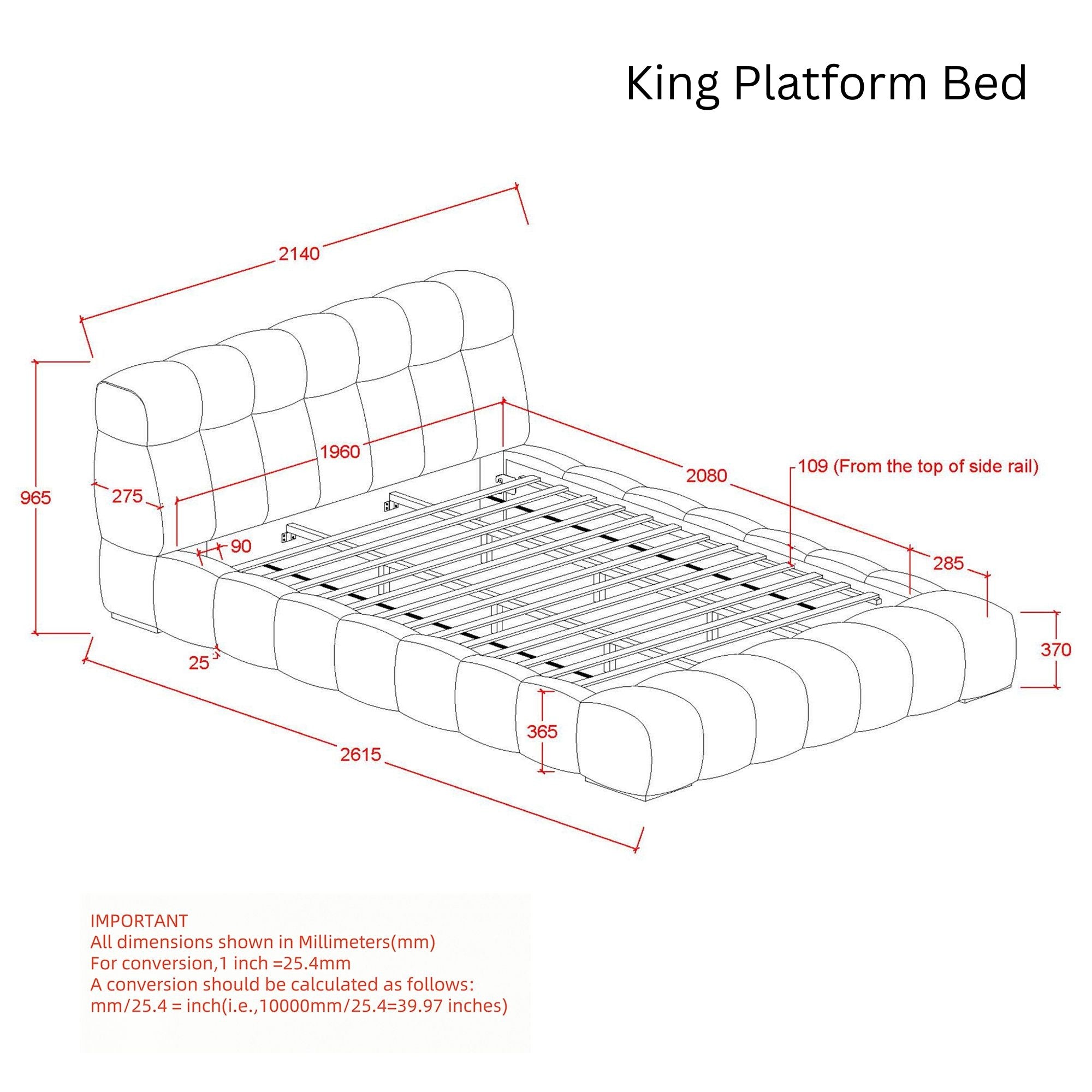 Pasha Platform Bed in Beige Pearl (Pre-order)