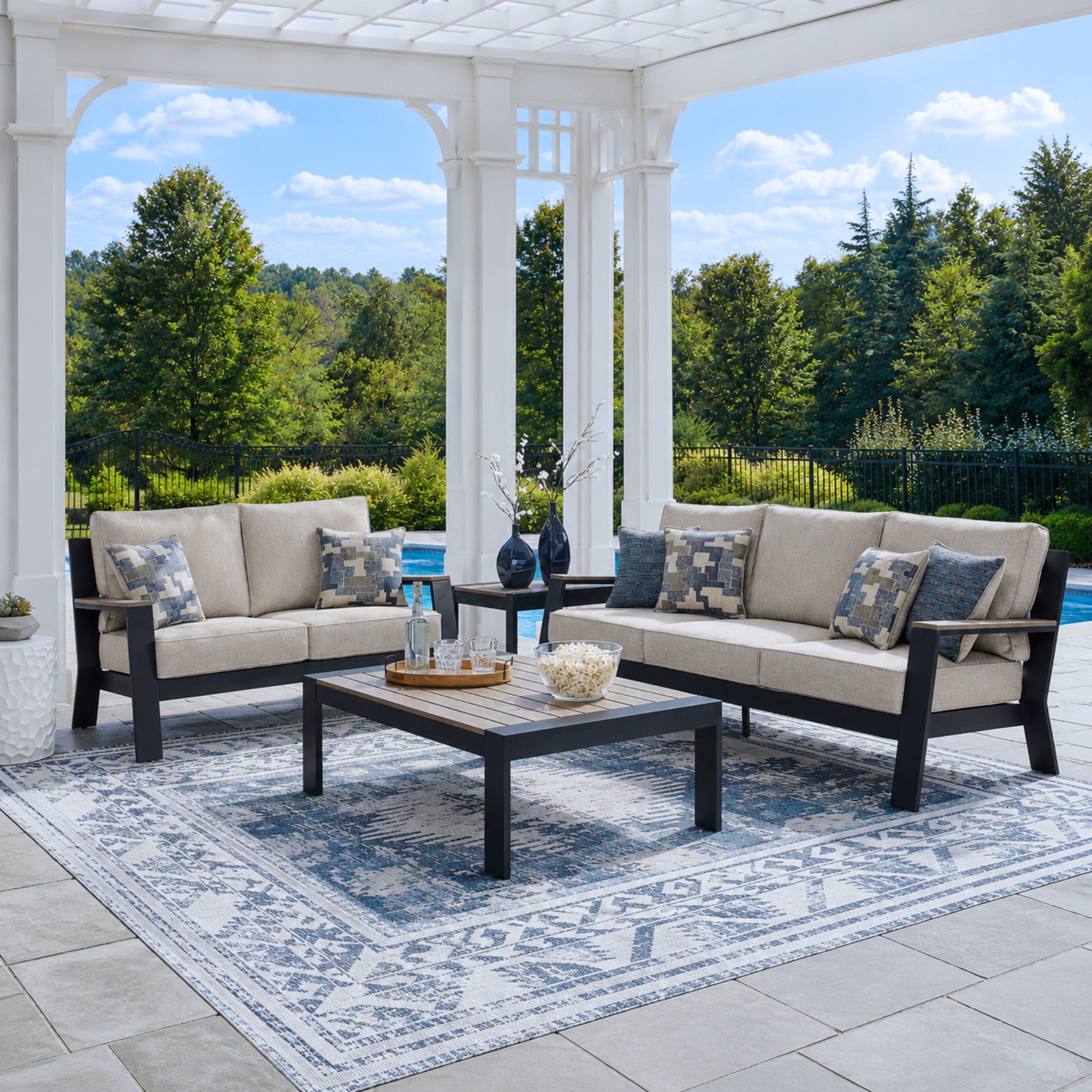 East Beach Sofa Set with Cocktail Table