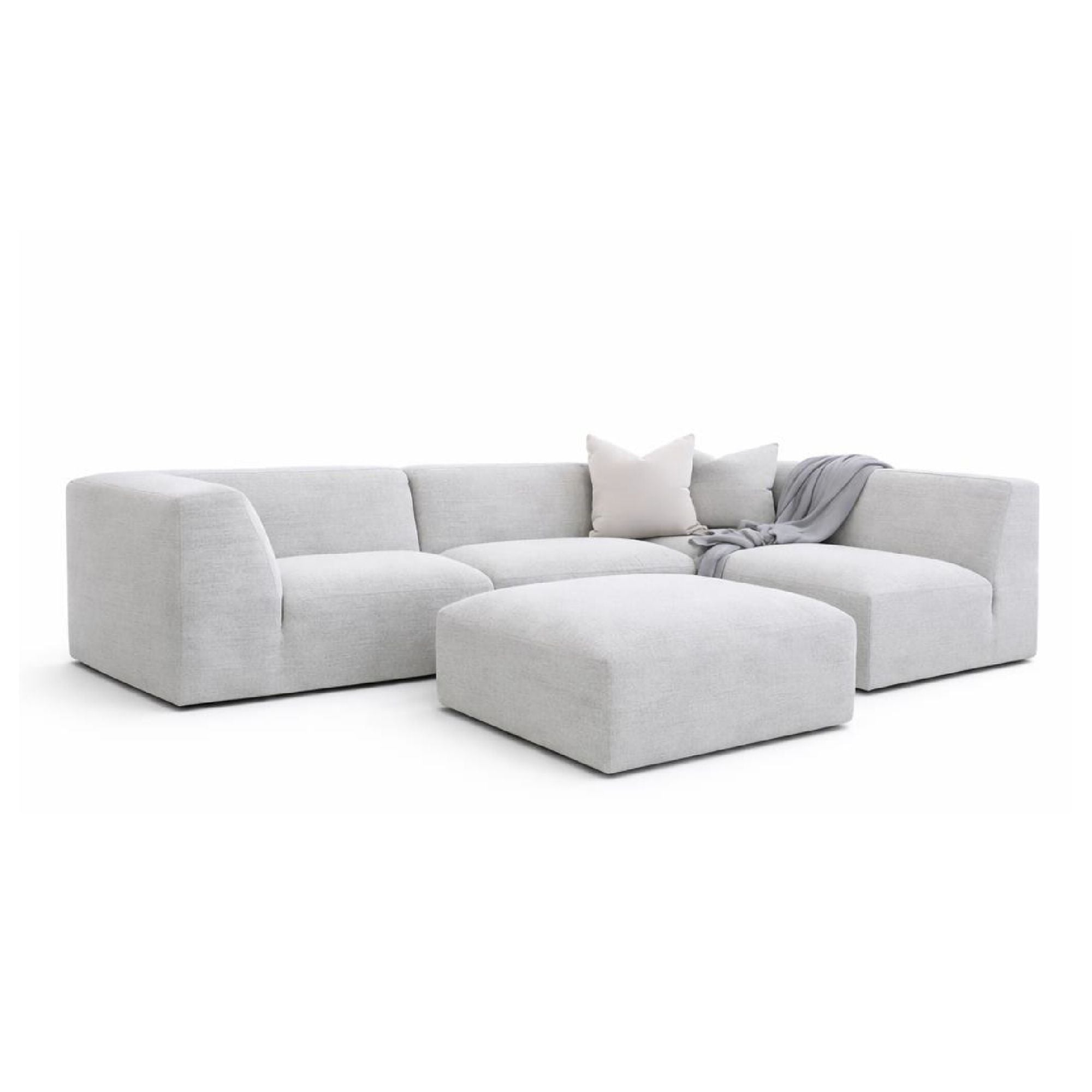 Canadian-made Sora 4-piece Modular Sectional with Ottoman