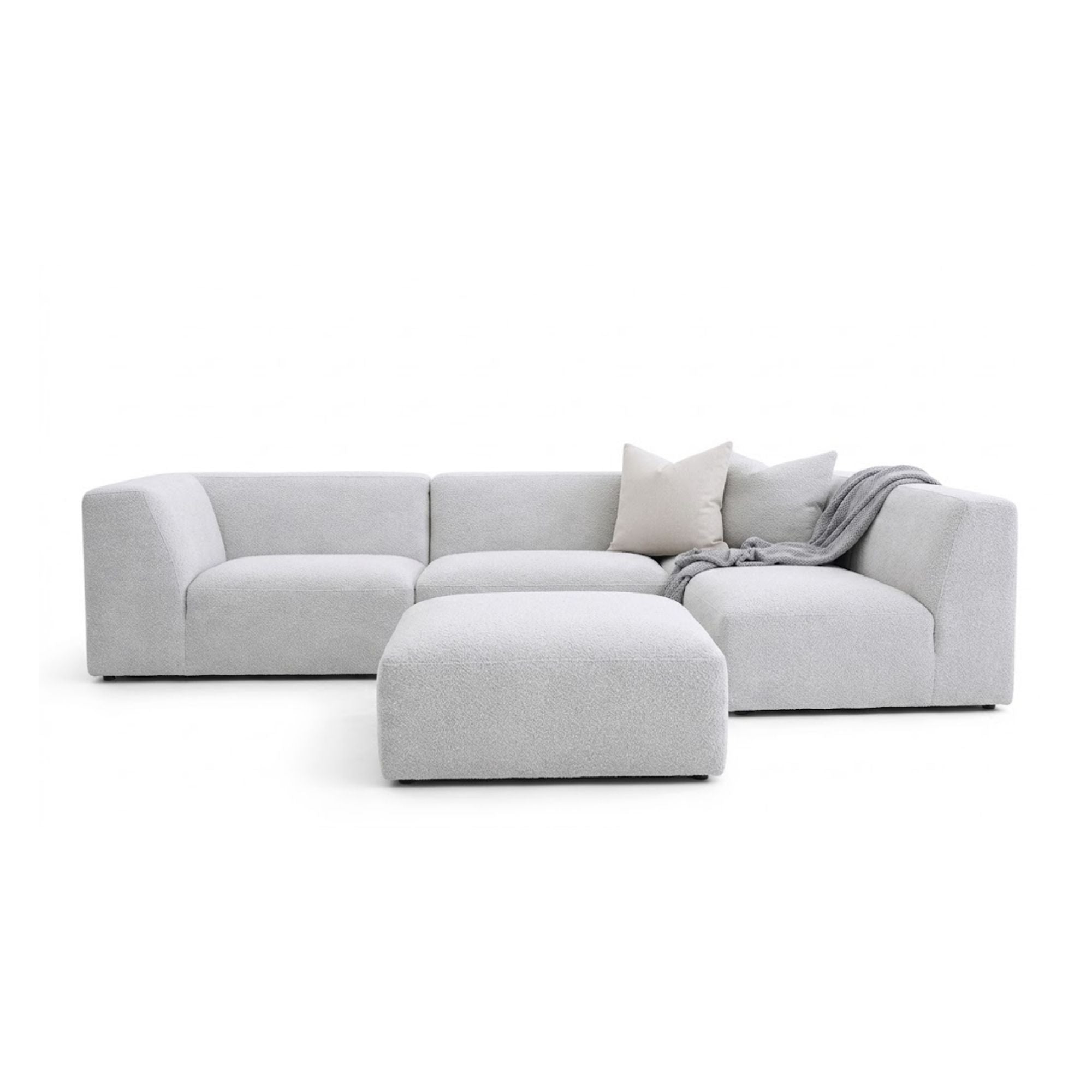 Canadian-made Sora 4-piece Modular Sectional with Ottoman