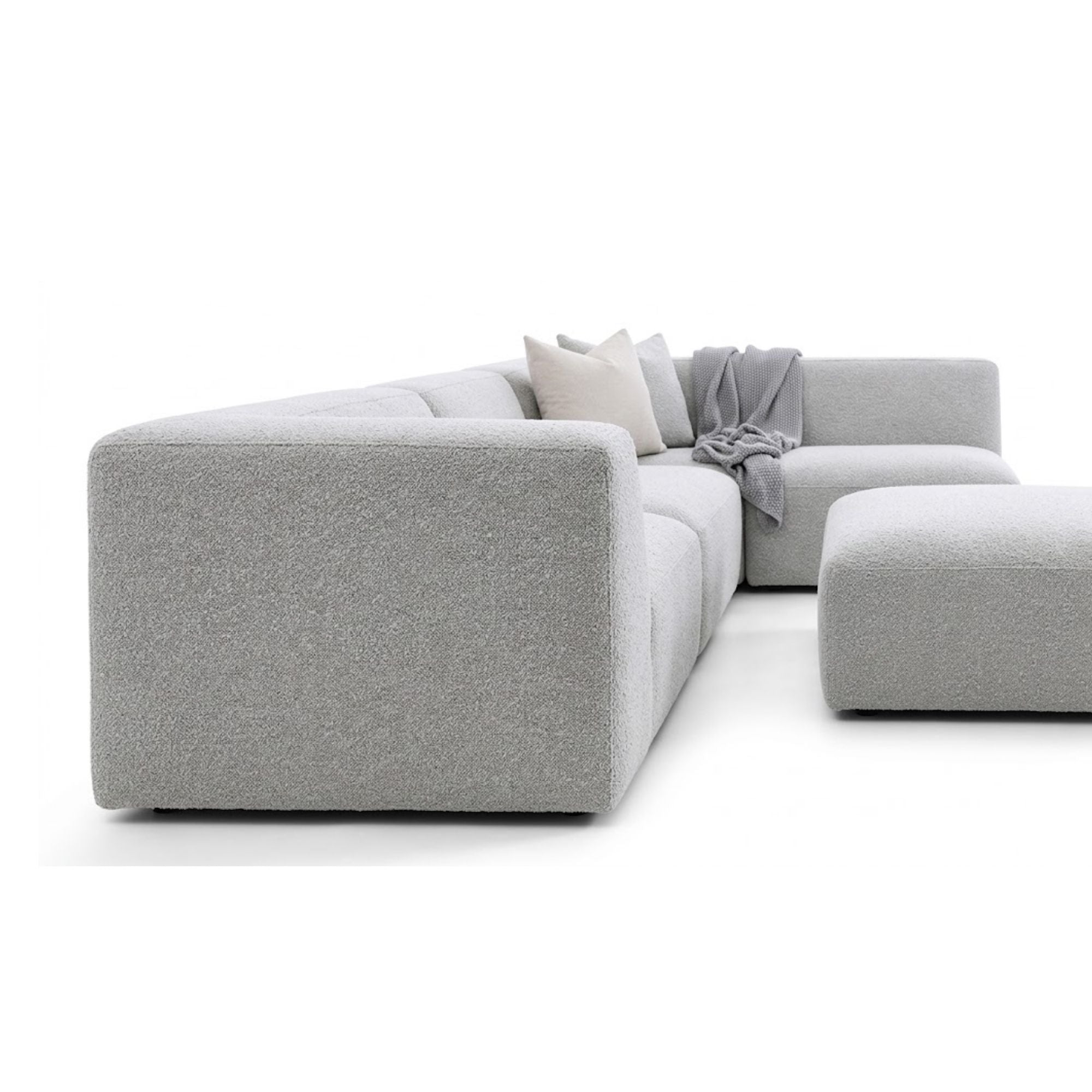 Canadian-made Sora 4-piece Modular Sectional with Ottoman