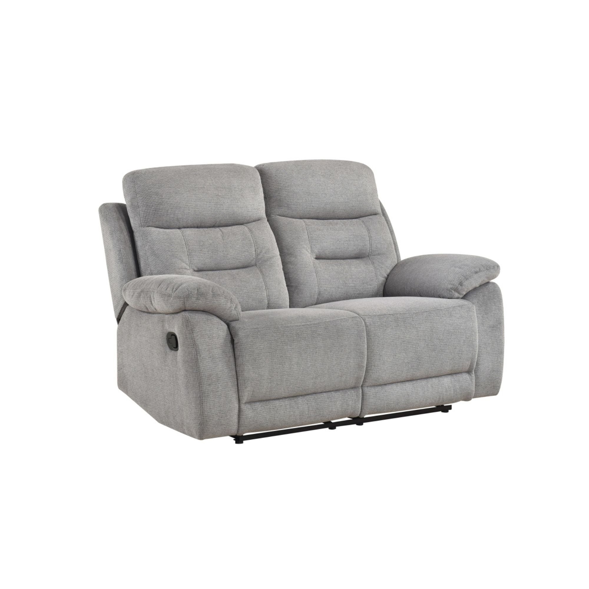 Image of MAZ Perrin recliner loveseat with plush fabric upholstery and reclining features, perfect for cozy living room seating.