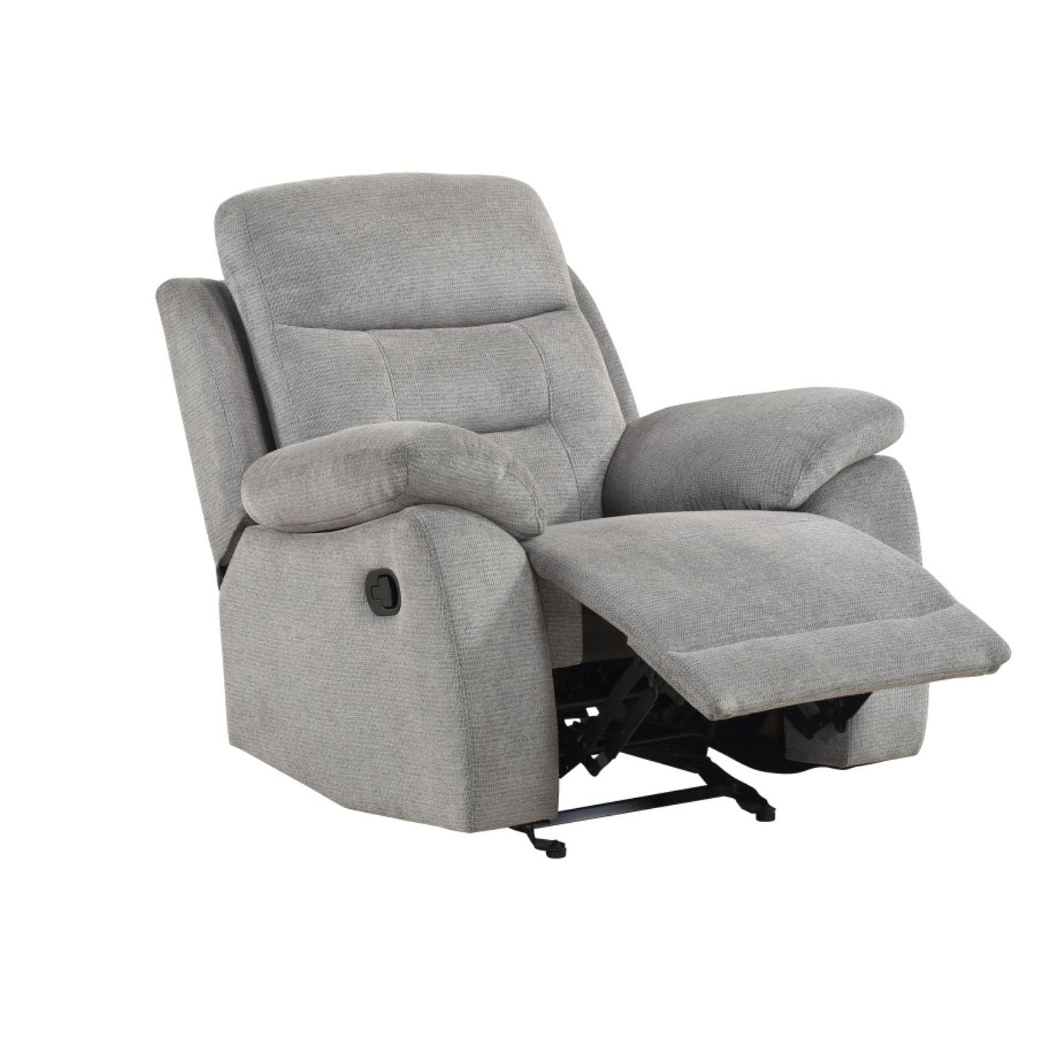MAZ Perrin reclining chair with plush upholstery and wooden legs, showcasing its comfortable and stylish design.