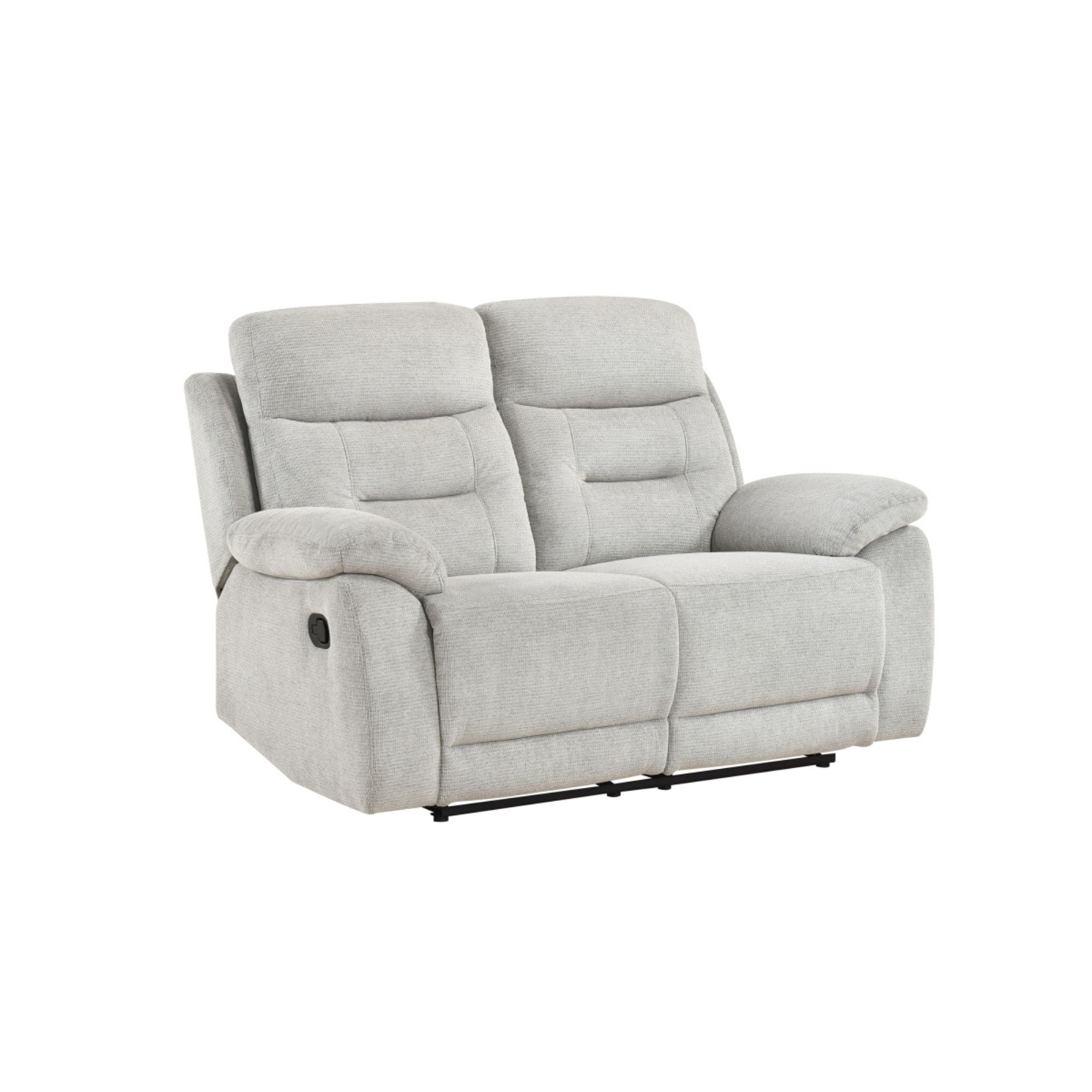 MAZ Perris beige recliner loveseat showing plush upholstery and reclining feature, ideal for comfortable living rooms.
