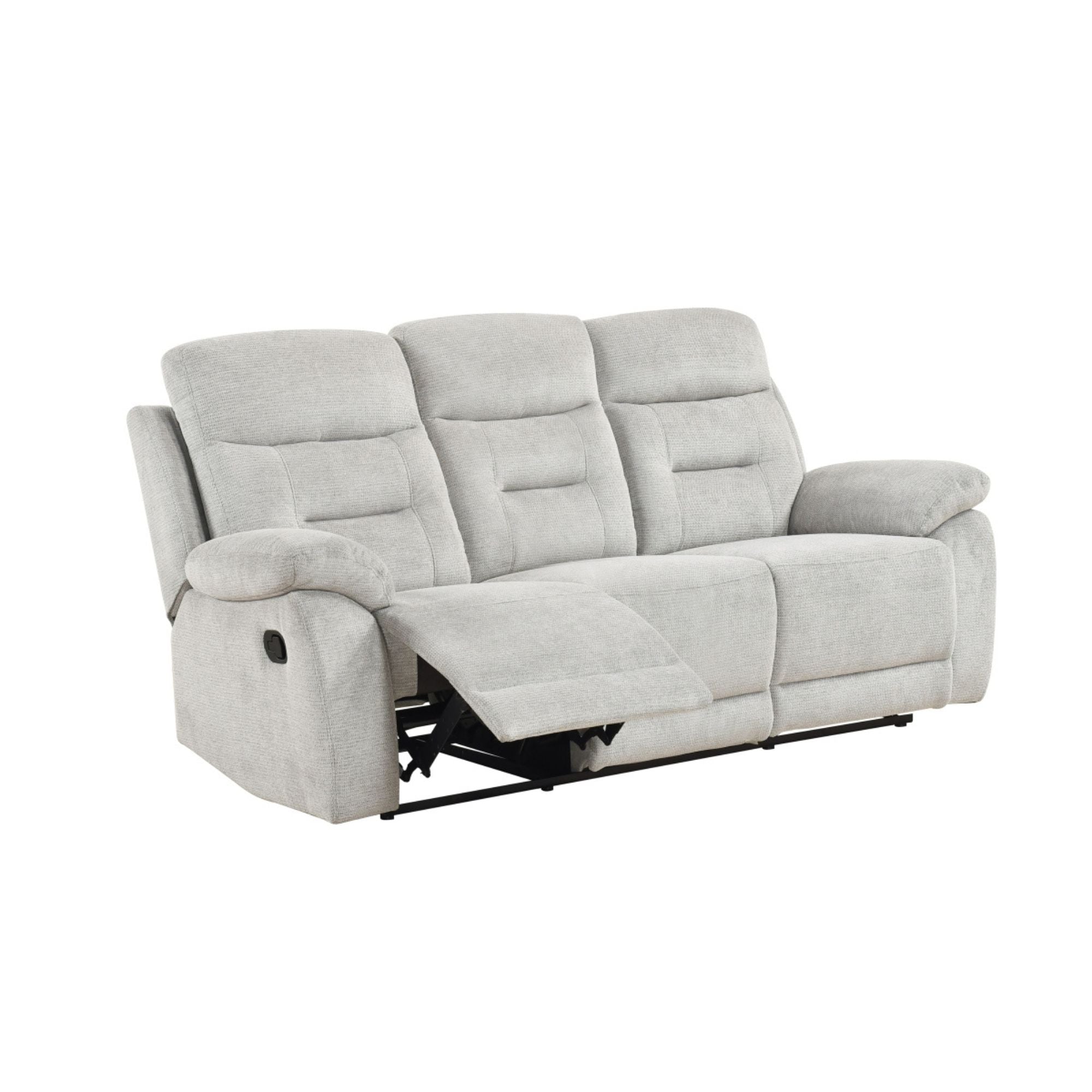 MAZ Perris Recliner Sofa with plush cushions and reclining features, shown in a modern living room setting.