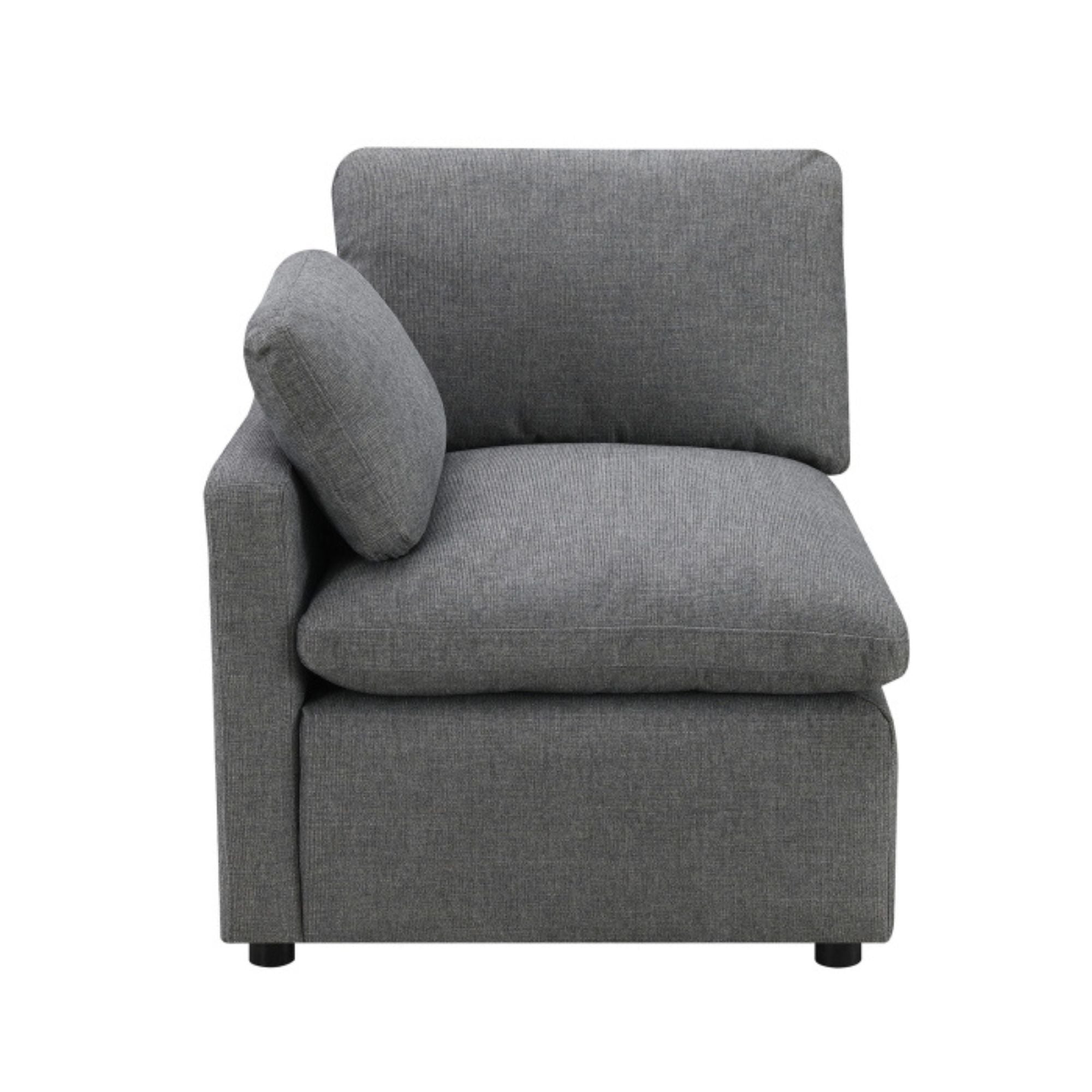 Gray MAZ Pippa Collection 6-piece modular sectional sofa with plush cushions and modern design, perfect for contemporary living rooms.