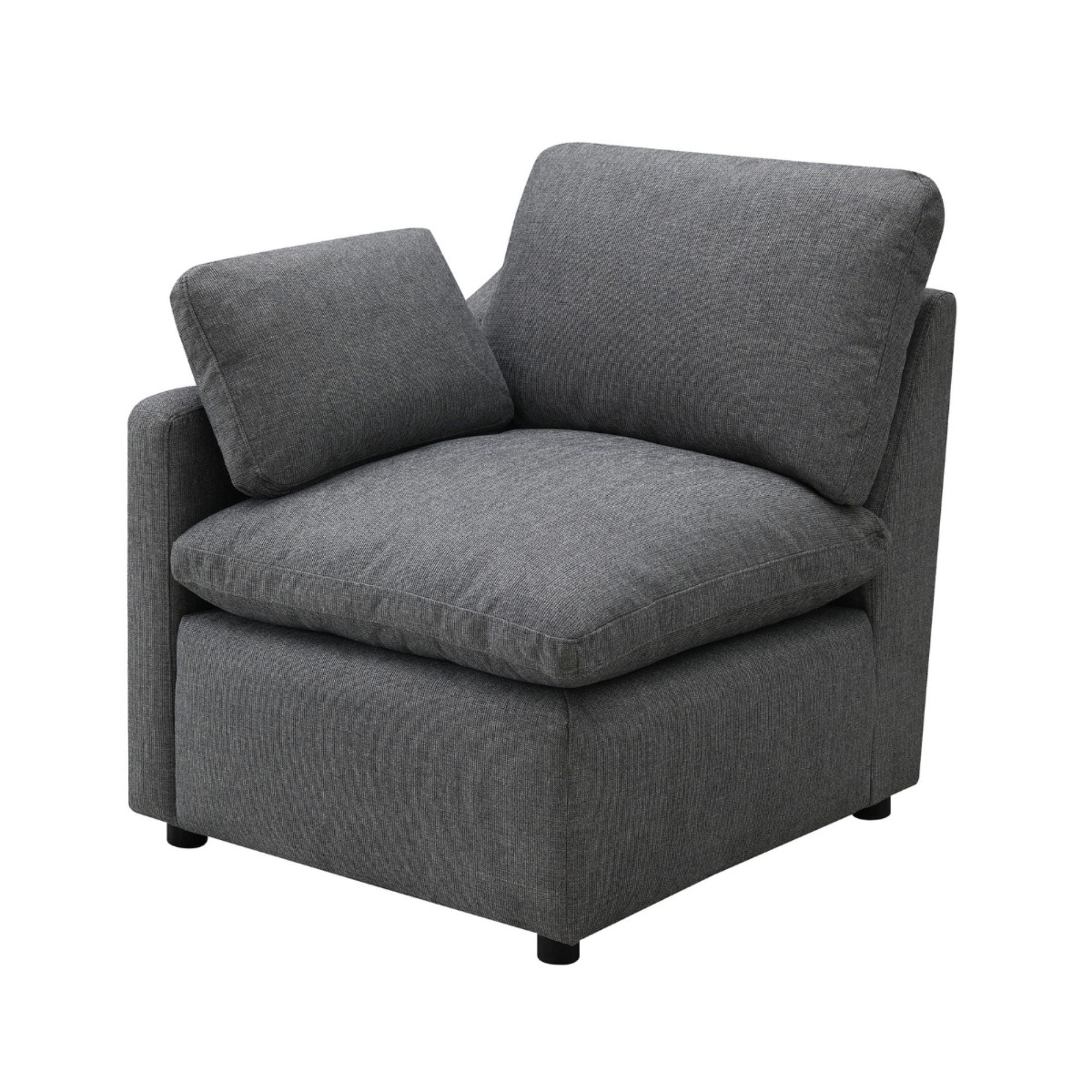 Grey MAZ Pippa Collection 6-piece modular sectional sofa showing multiple connected sections and plush upholstery.