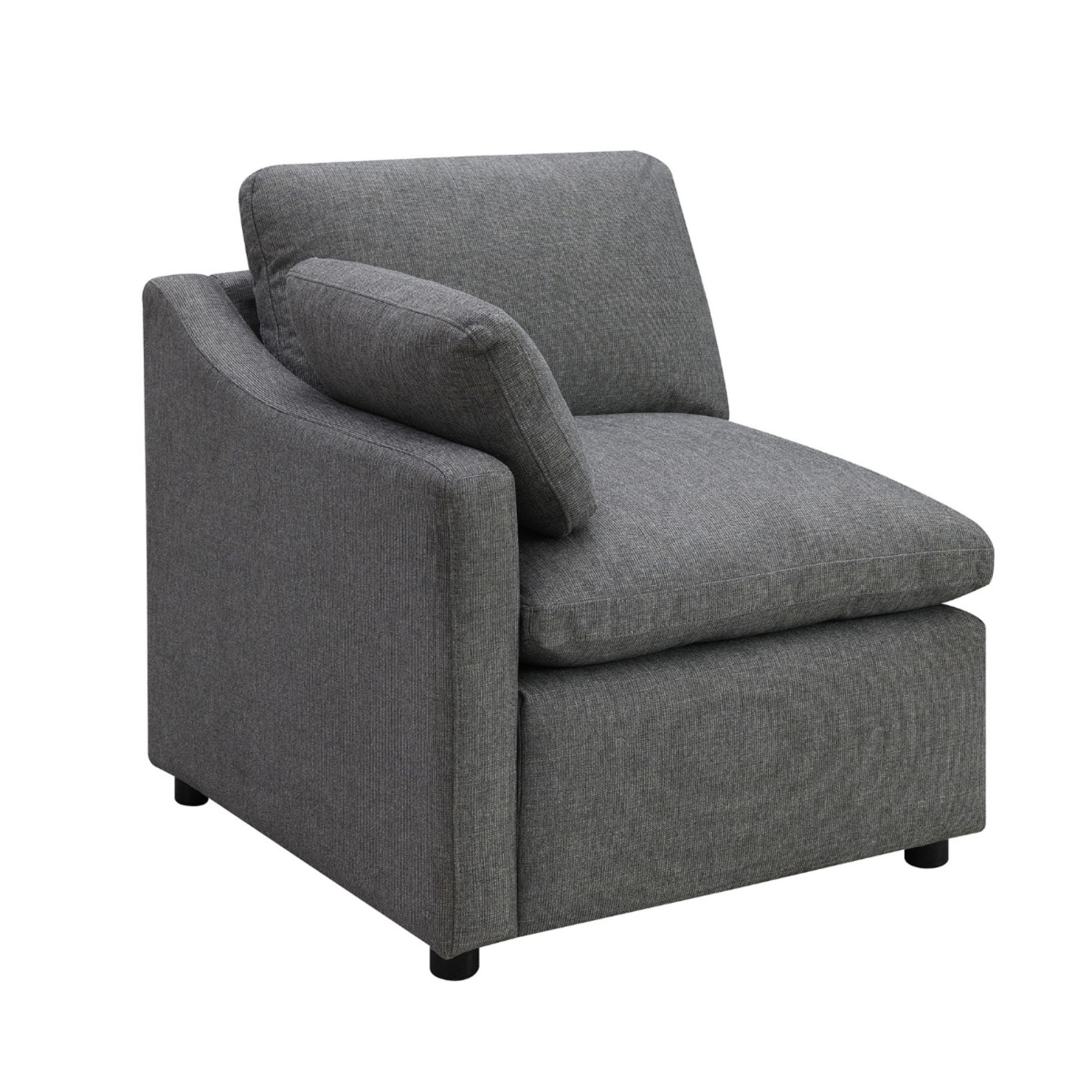 Grey MAZ Pippa Collection 6-piece modular sectional sofa with plush cushions and modern design, ideal for contemporary living rooms.