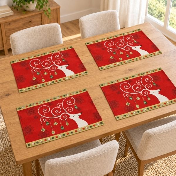 13" x 20" Tapestry Reindeer Placemat (Set of 4)