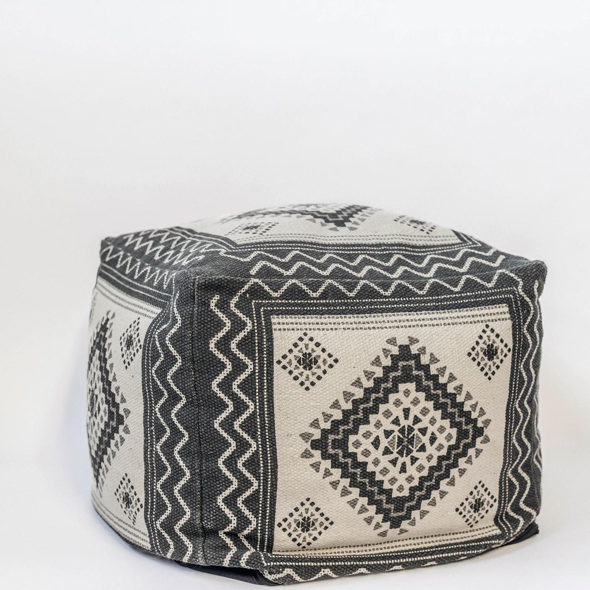 Moroccan Geo Cotton Pouf | CastleUp Experience Centre Online Furniture