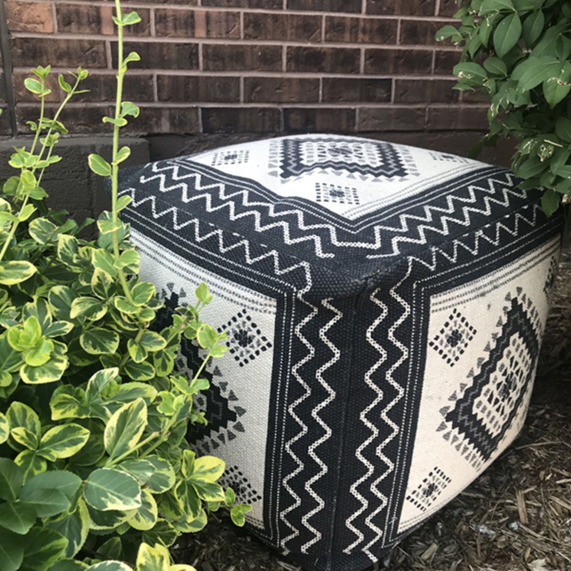 Moroccan Geo Cotton Pouf | CastleUp Experience Centre Online Furniture