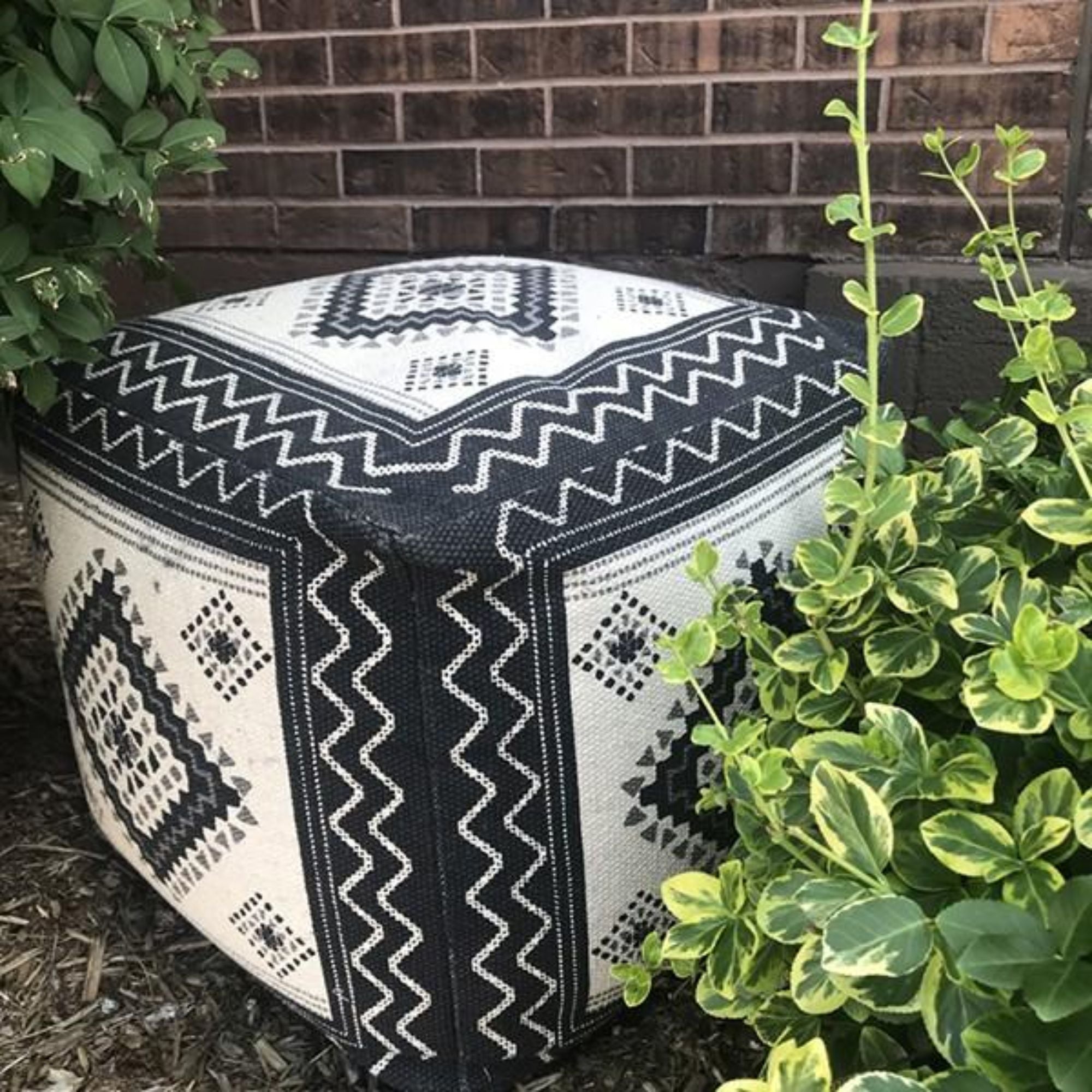 Moroccan Geo Cotton Pouf | CastleUp Experience Centre Online Furniture