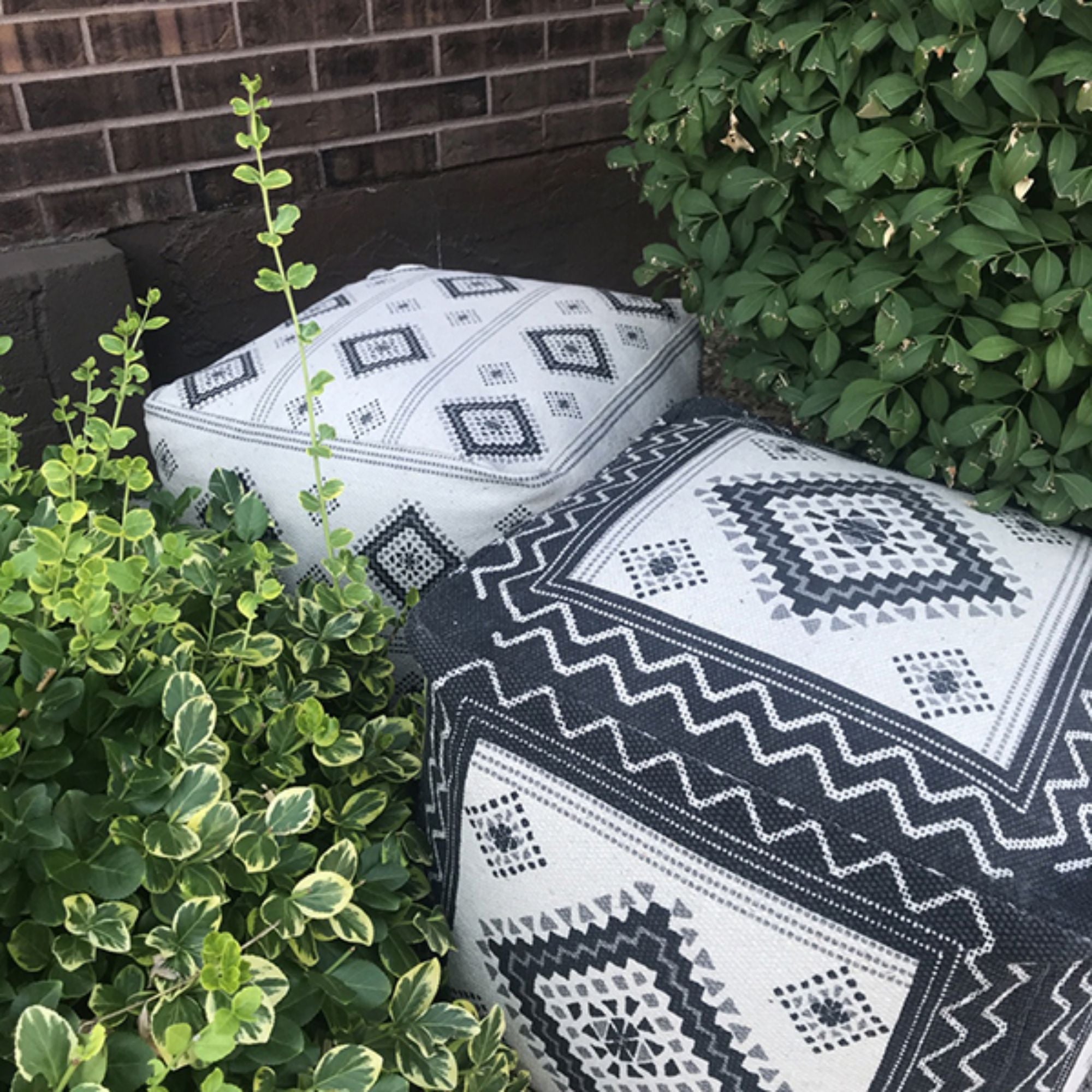 Moroccan Geo Cotton Pouf | CastleUp Experience Centre Online Furniture