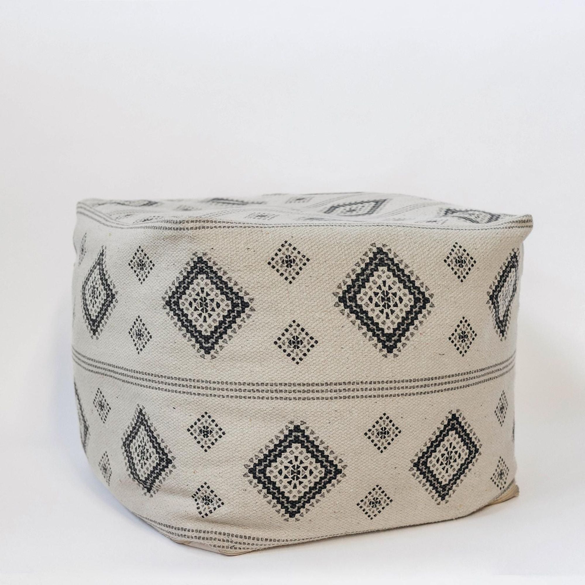 Vintage French Print Cotton Pouf | CastleUp Experience Centre Online Furniture