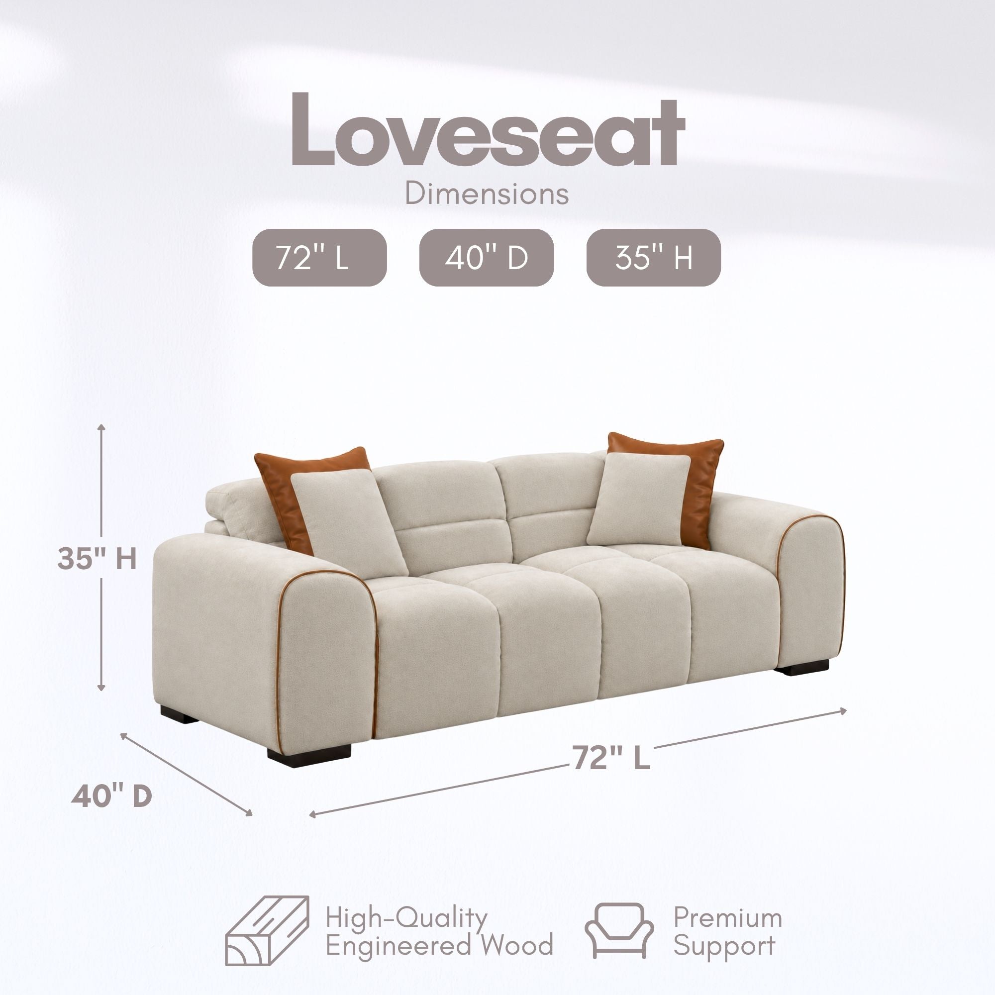 Canadian-made Austin Modern Loveseat