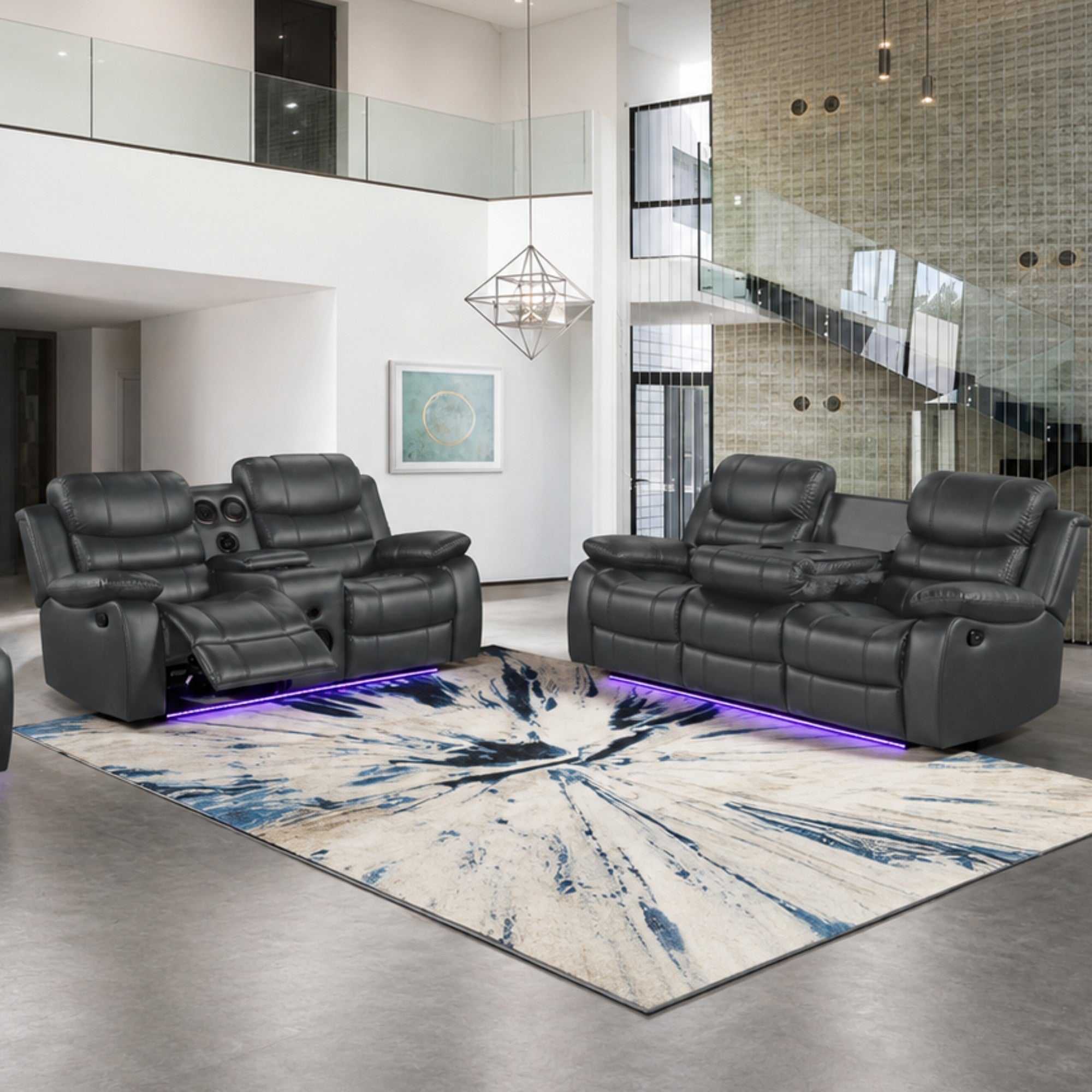 DeWolffe Reclining Set in Grey | CastleUp Experience Centre Online Furniture