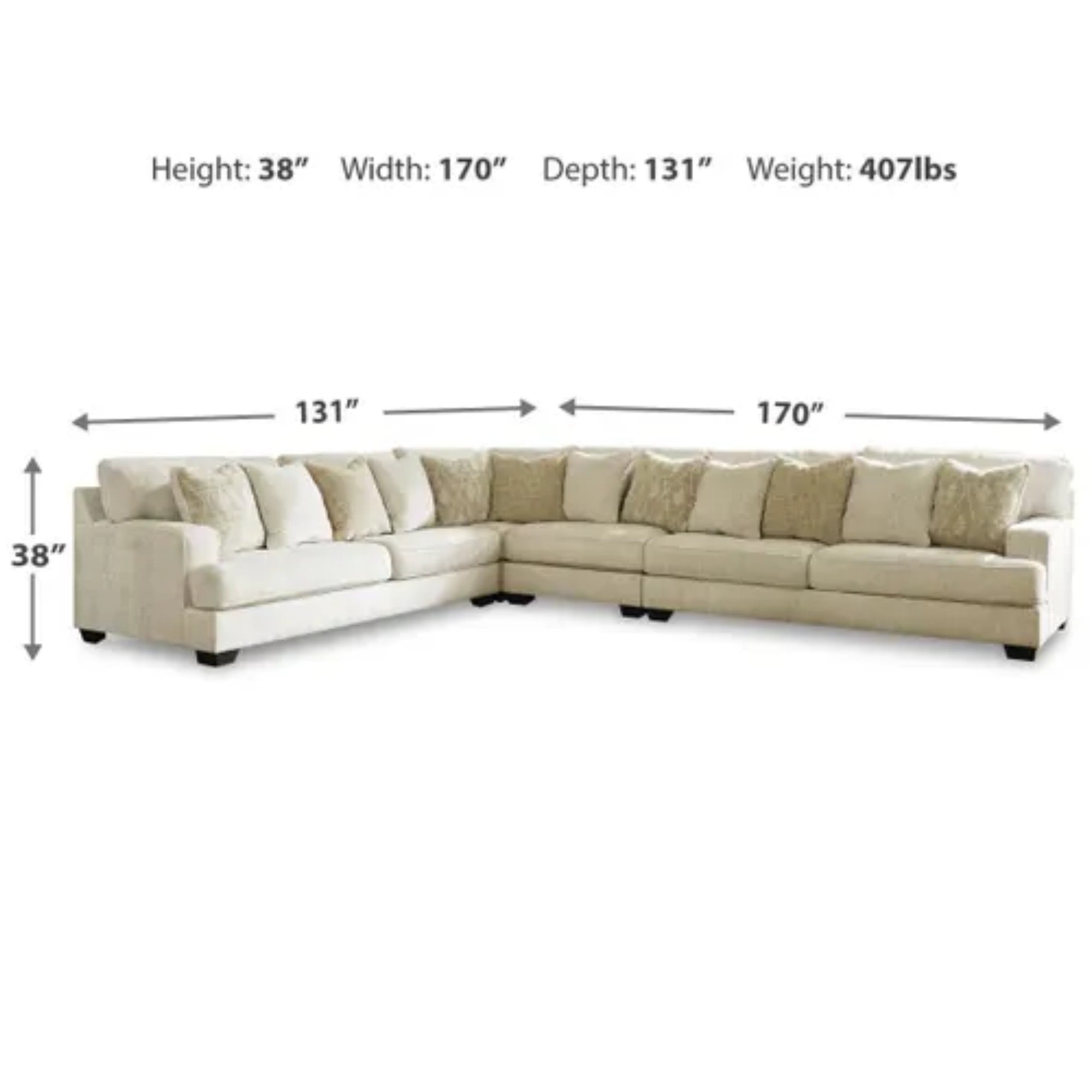 Rawcliffe 4-Piece Oversized Sectional