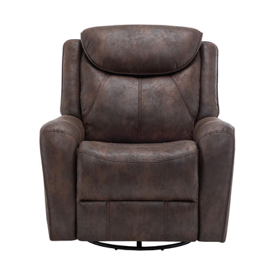 Monarch Specialties Briarwood recliner chair with power recline and swivel glider, featuring built-in USB port for convenient charging.
