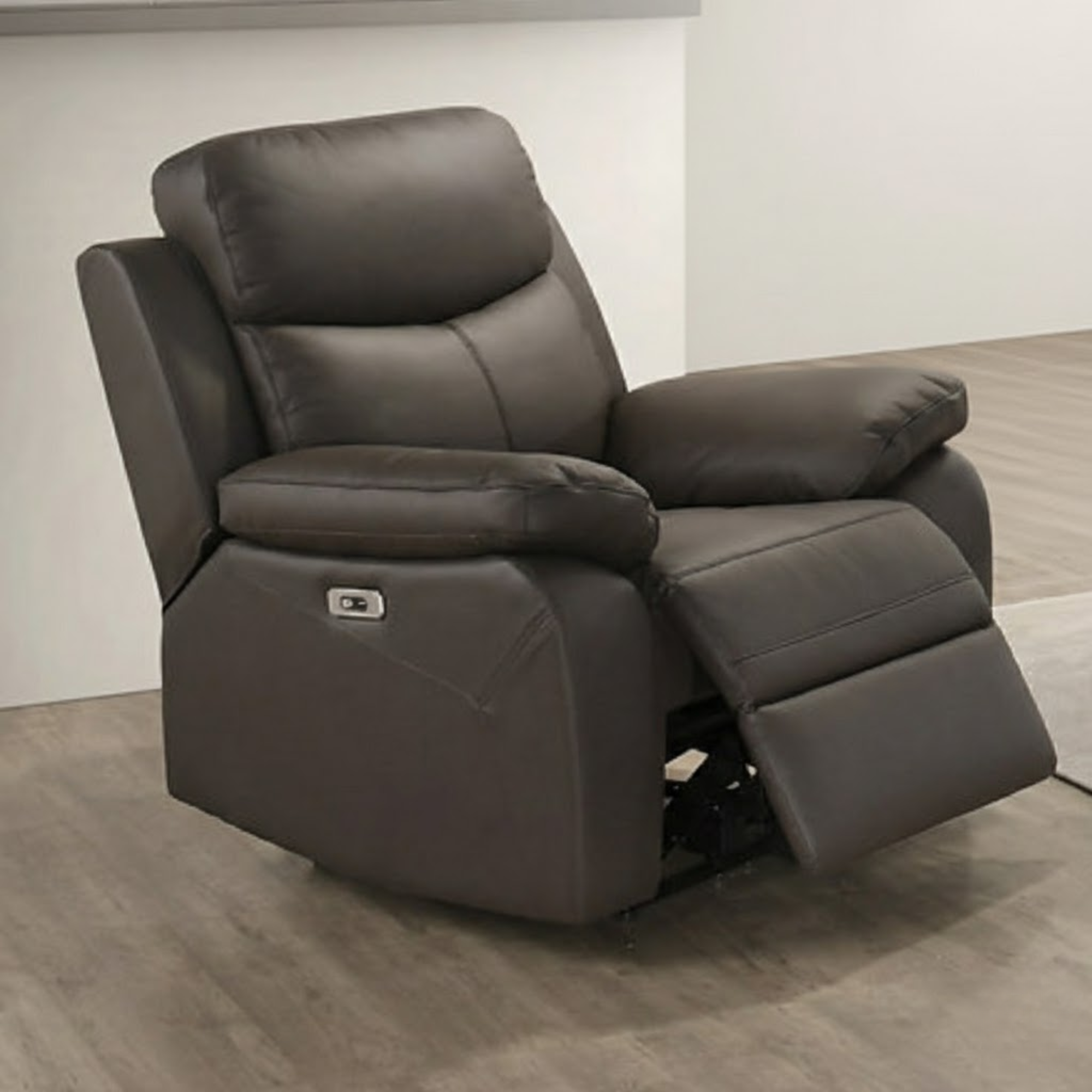 Relaxmax Collection Power Recliner Leather Sofa Set in Dark Brown