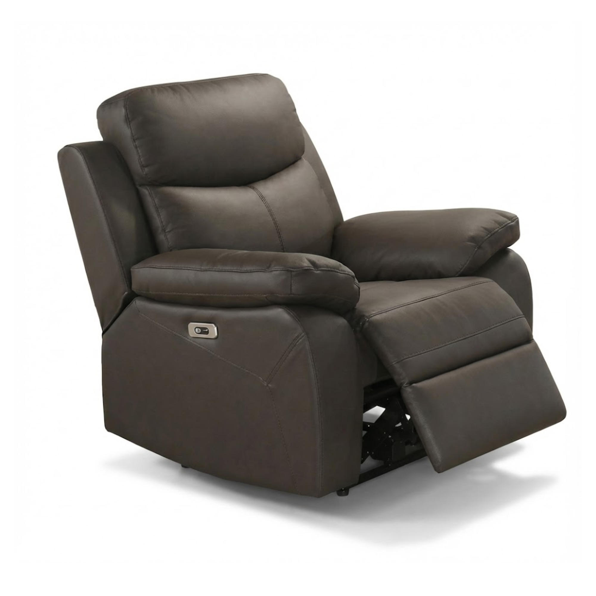 Relaxmax Power Recliner Leather Chair in Dark Brown