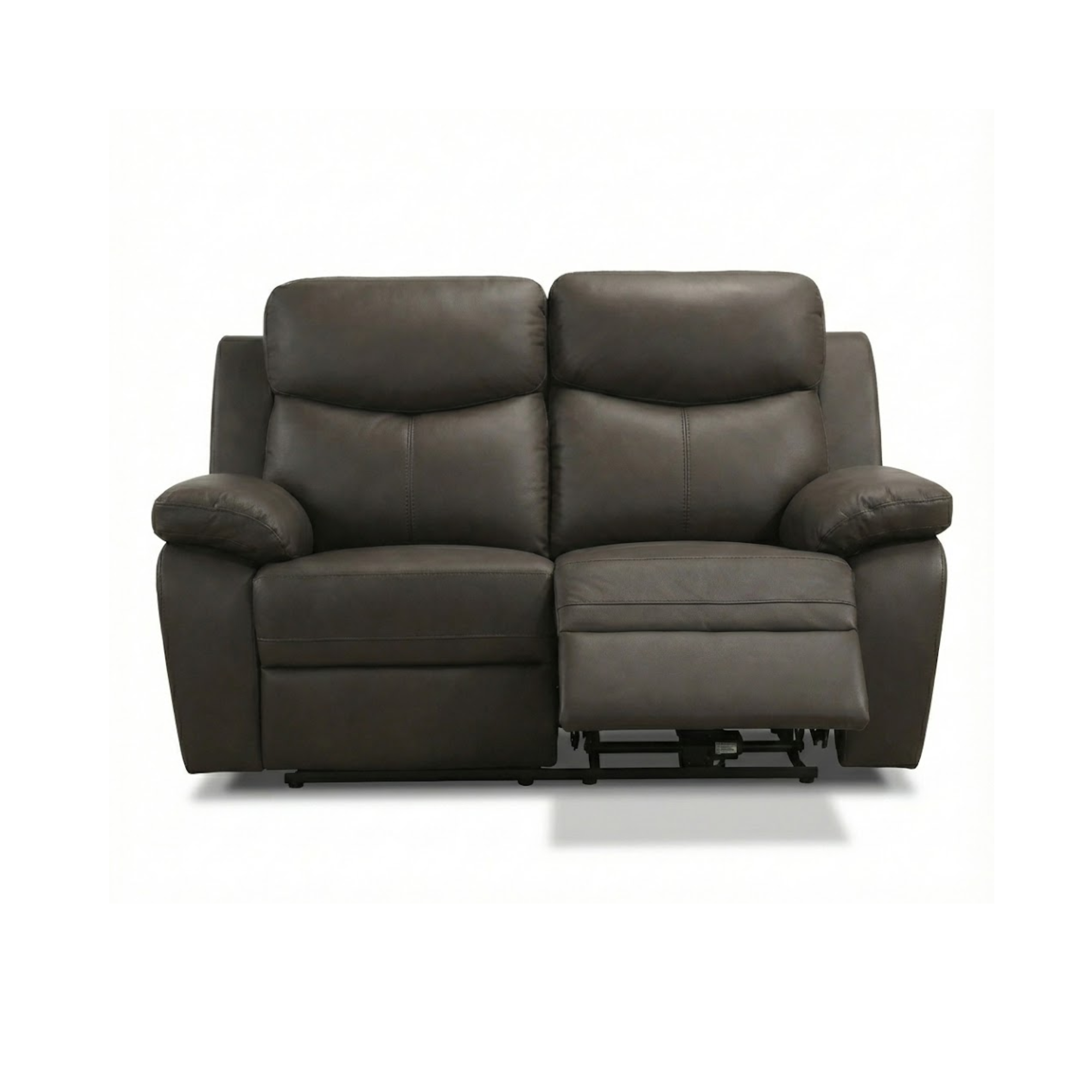 Relaxmax Collection Power Recliner Leather Loveseat in Dark Brown